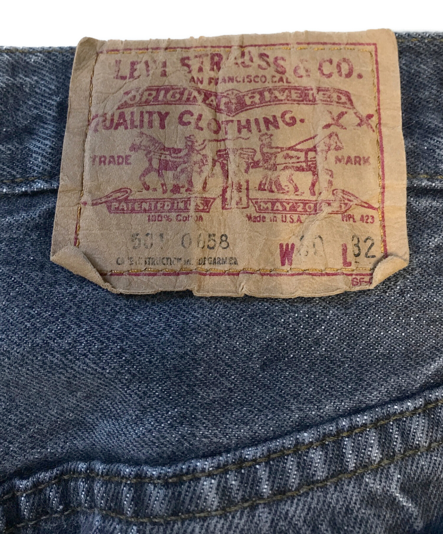 中古・古着通販】LEVI'S (リーバイス) 先染めブラックデニム ブラック