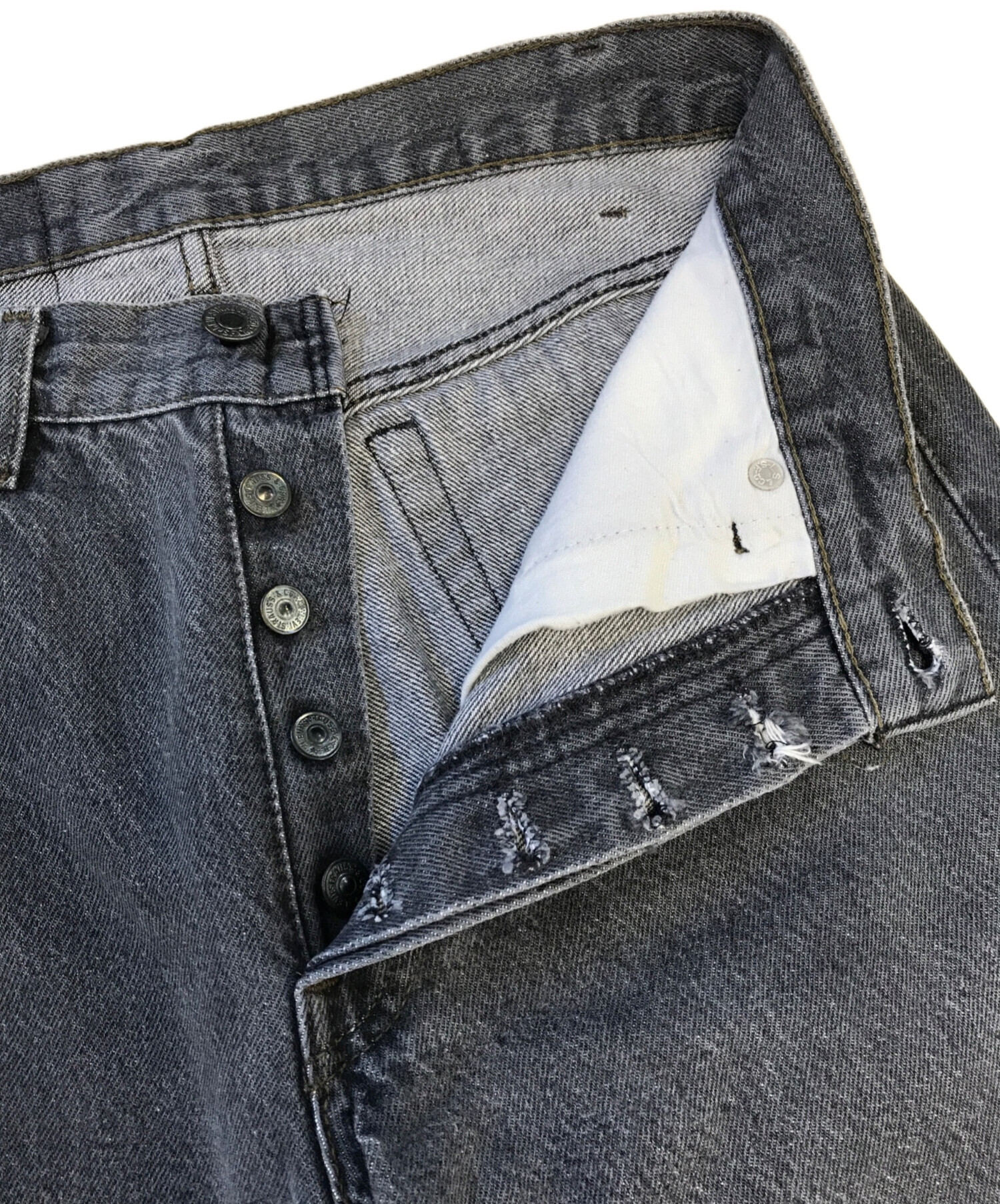中古・古着通販】LEVI'S (リーバイス) 先染めブラックデニム ブラック