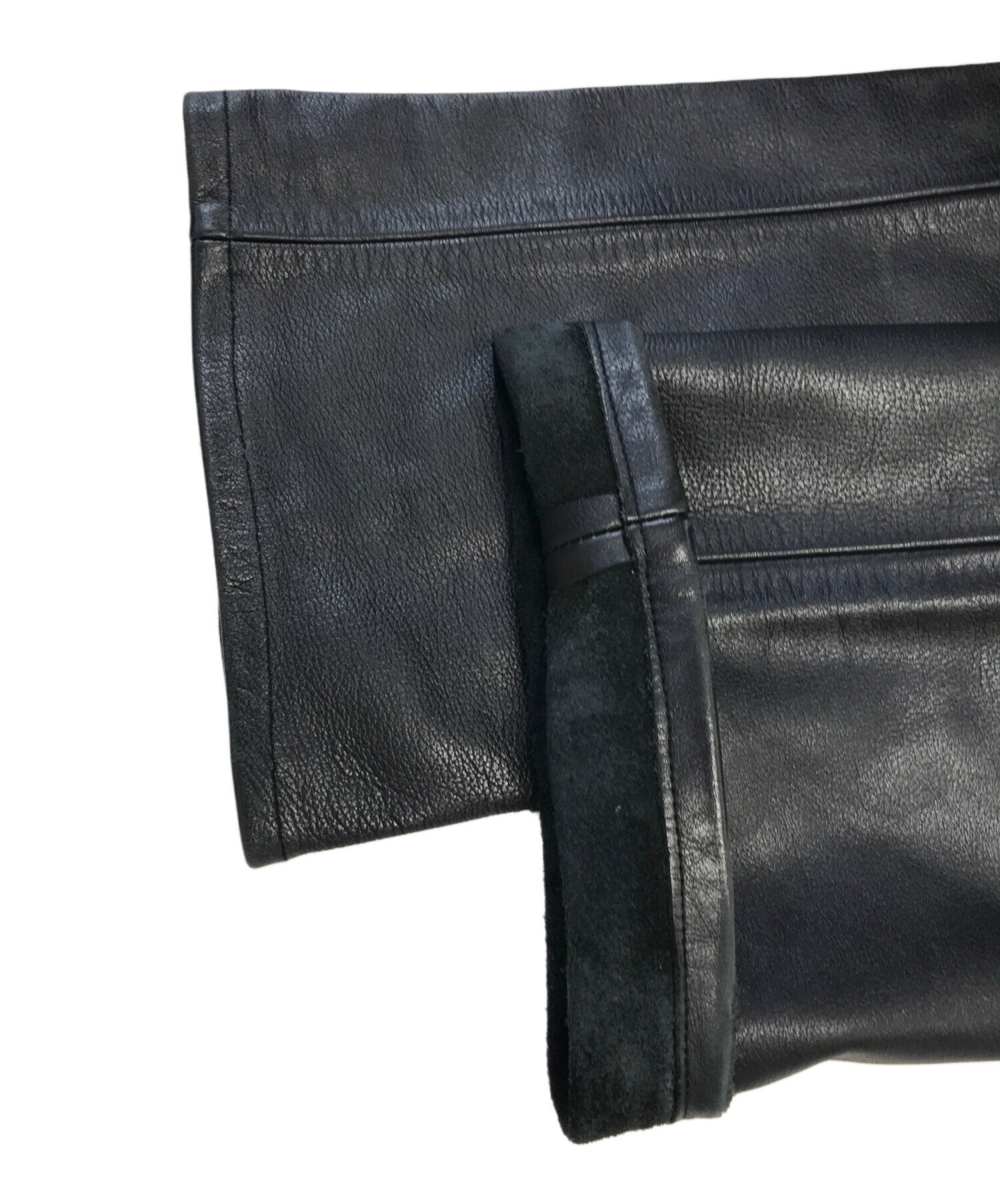 中古・古着通販】INDIAN (インディアン) レザーパンツ ブラック サイズ