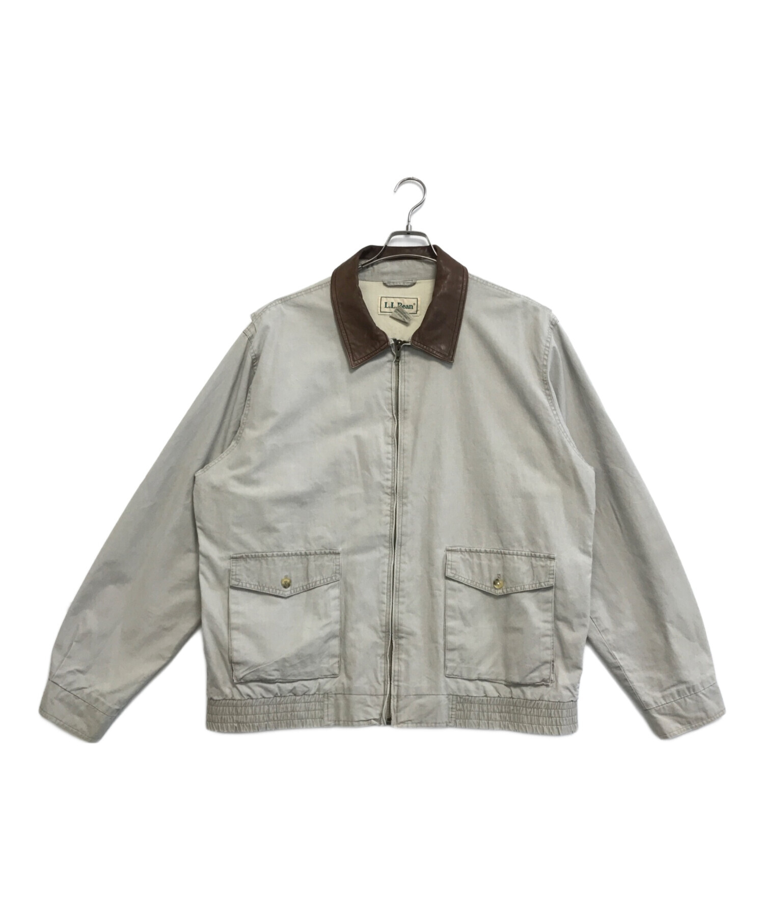 中古・古着通販】L.L.Bean (エルエルビーン) 襟レザーコットンブルゾン 