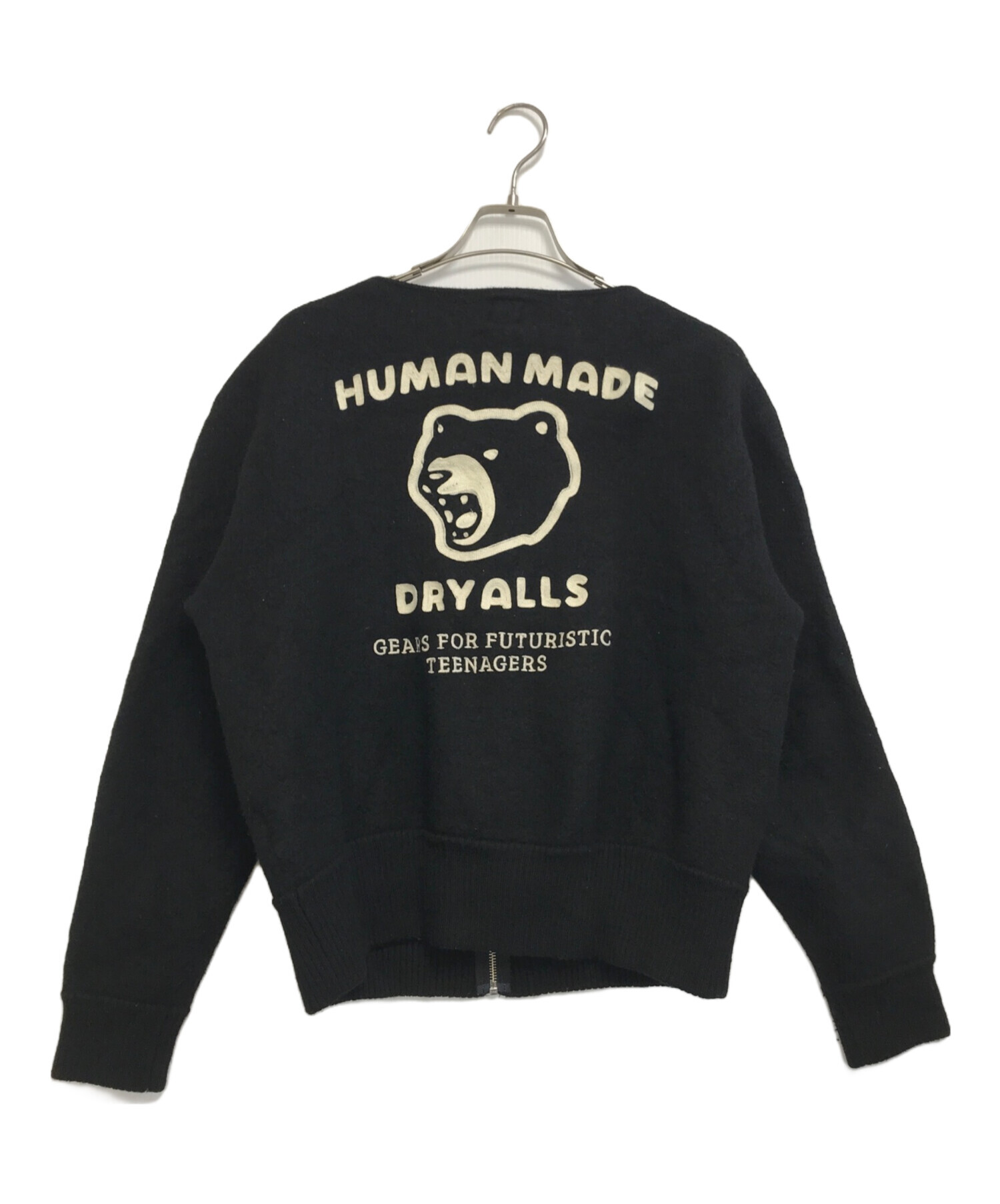 HUMAN MADE スウェットカーディガン XL 黒 中古・古着通販】HUMAN MADE (ヒューマンメイド) ウールカーディガン