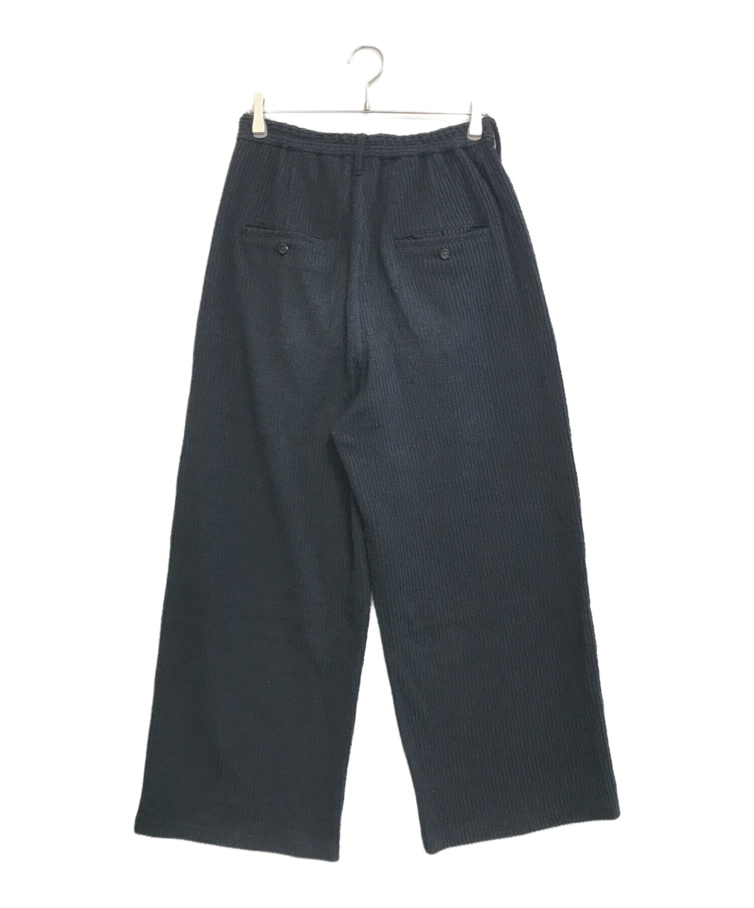 ancellm CUT STRIPE EASY SLACKS ブラック　25ss ancellm CUT STRIPE EASY SLACKS ブラック 25ss