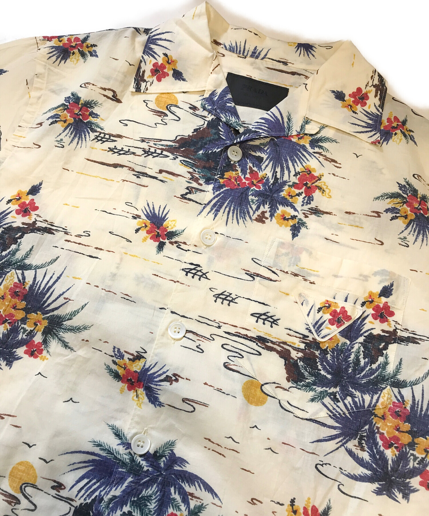 中古・古着通販】PRADA (プラダ) プリントコットン ボウリングシャツ