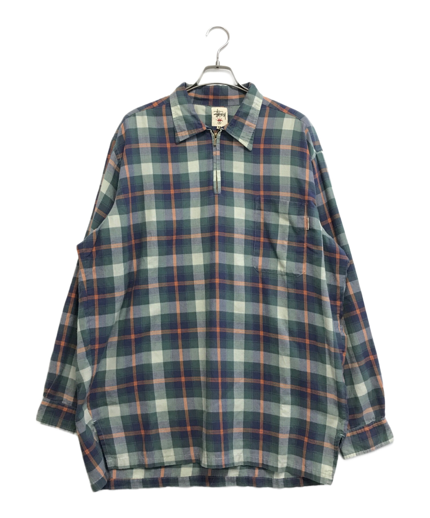 stussyジップシャツ Stussy Frank Plaid Zip シャツ グレー ブラウン