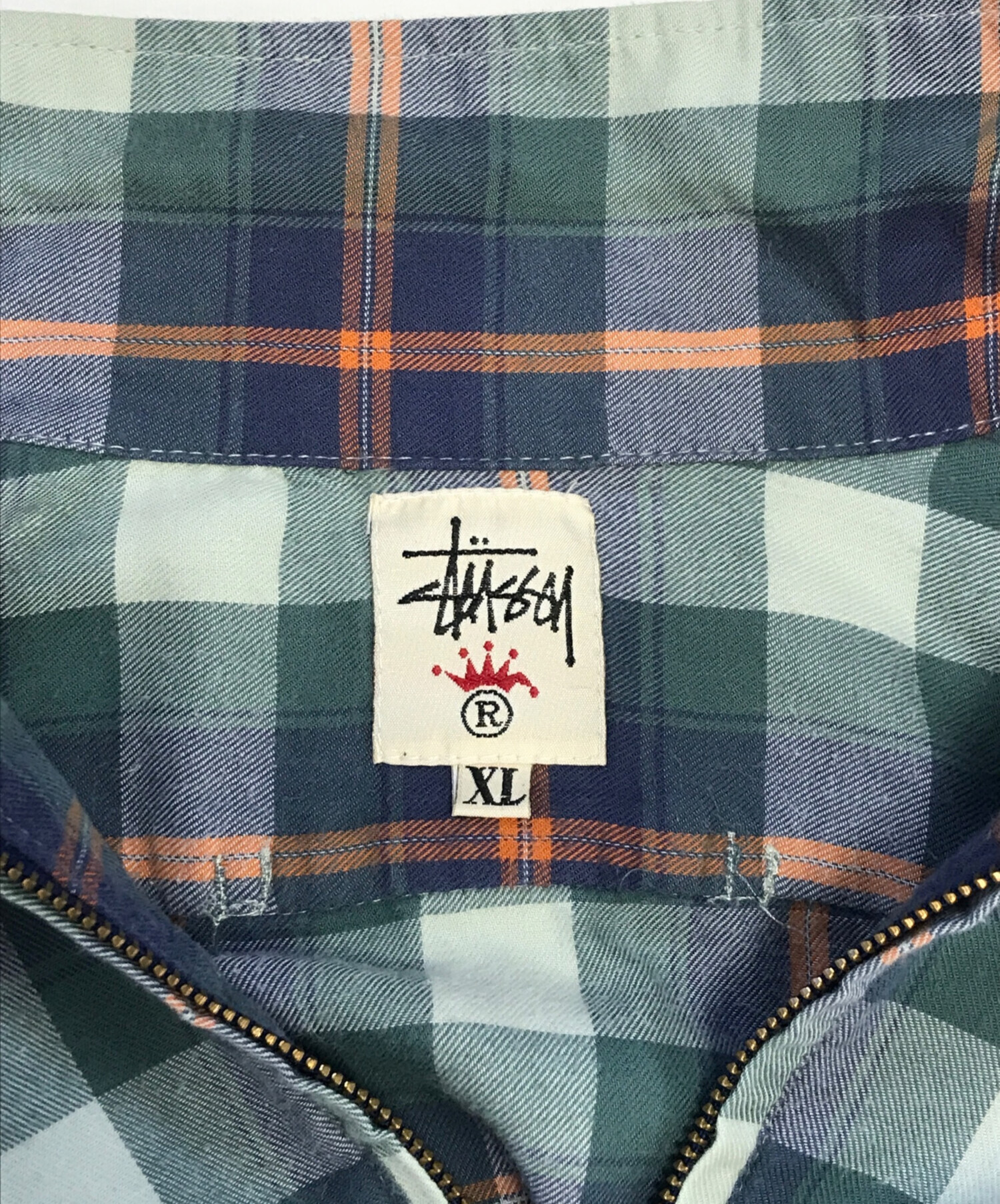 中古・古着通販】stussy (ステューシー) ハーフジップチェックシャツ 