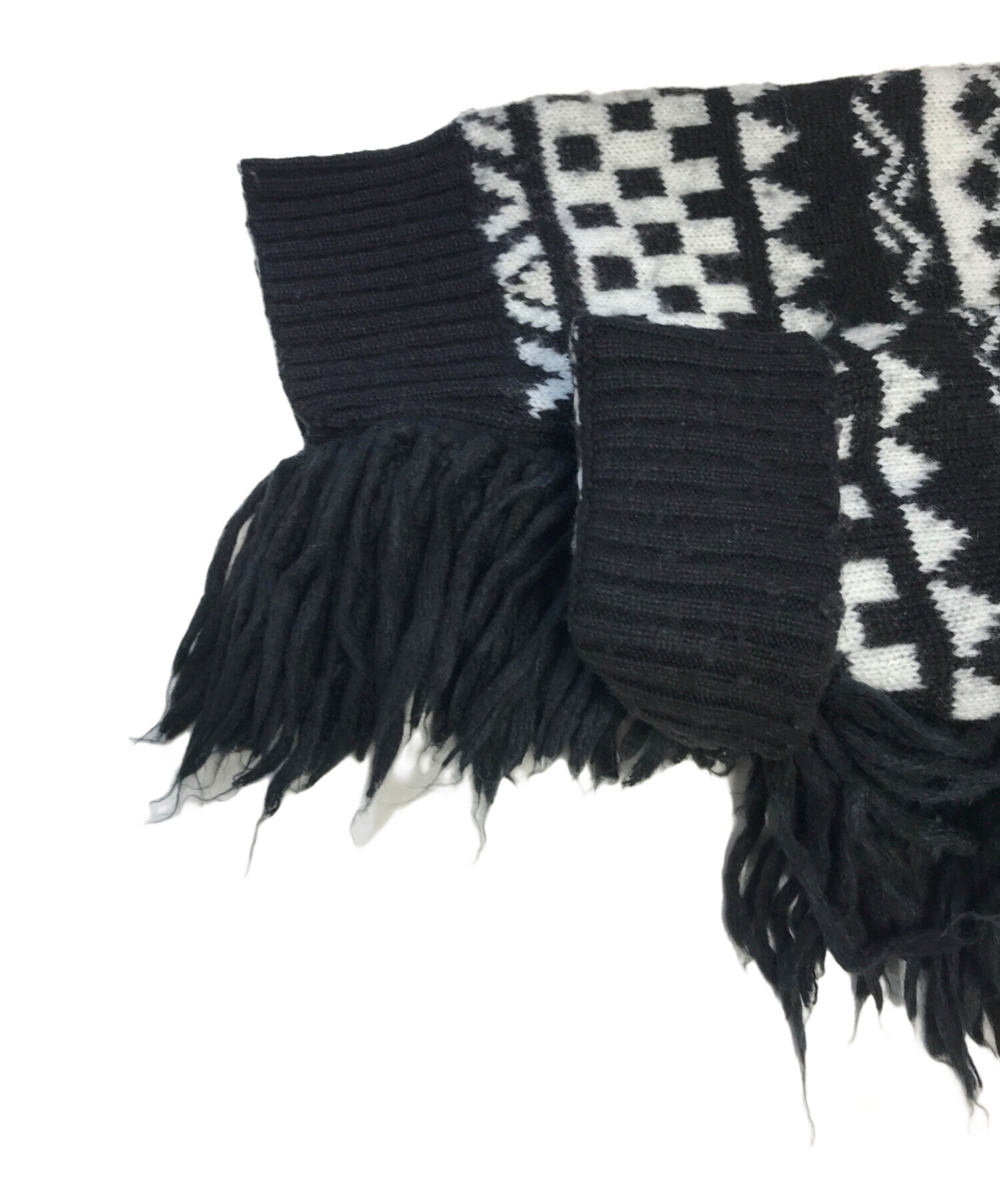 中古・古着通販】KTZ (ケーティーゼット) フリンジニット ブラック