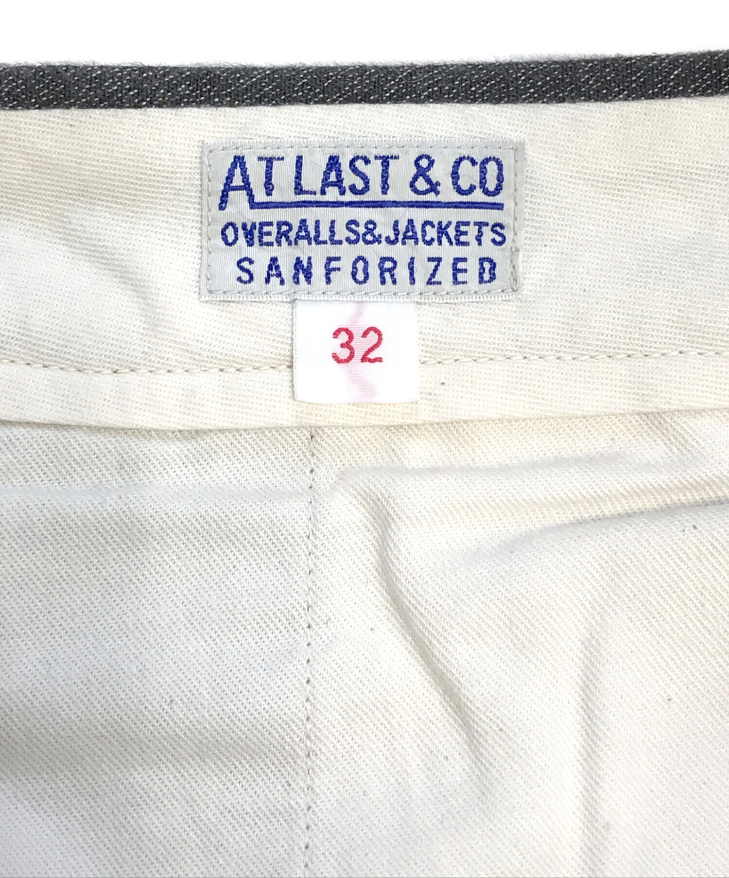atlast&co ブラックシャンブレーパンツ 32 中古・古着通販】ATLAST & CO (アットラスト) ブラックシャンブレー