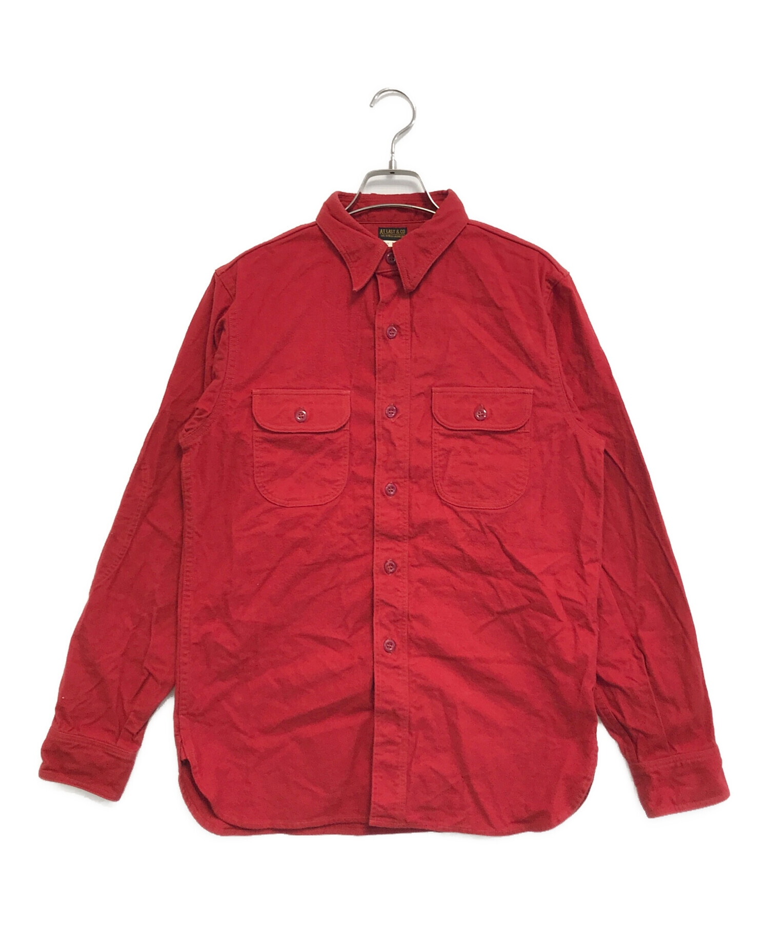 【AtLast&Co】シャモアクロスシャツ　レッド　14 1/2 中古・古着通販】ATLAST & CO (アットラスト) マチ付きシャモアクロス