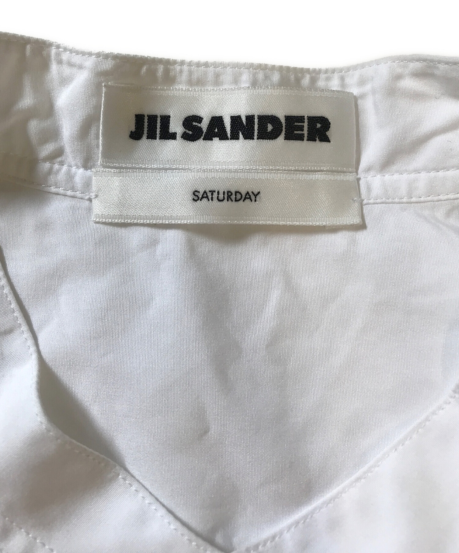 中古・古着通販】JIL SANDER (ジルサンダー) 半袖バンドカラーシャツ 