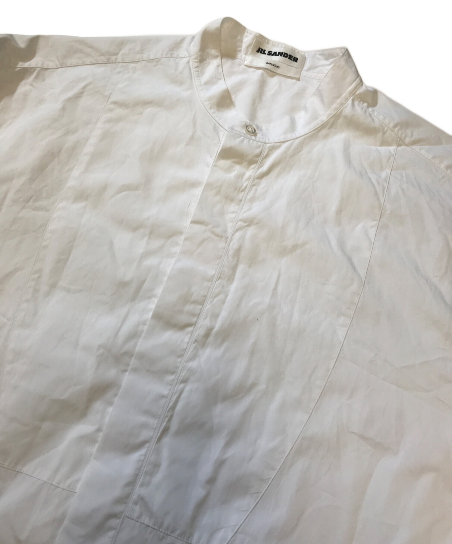 中古・古着通販】JIL SANDER (ジルサンダー) 半袖バンドカラーシャツ