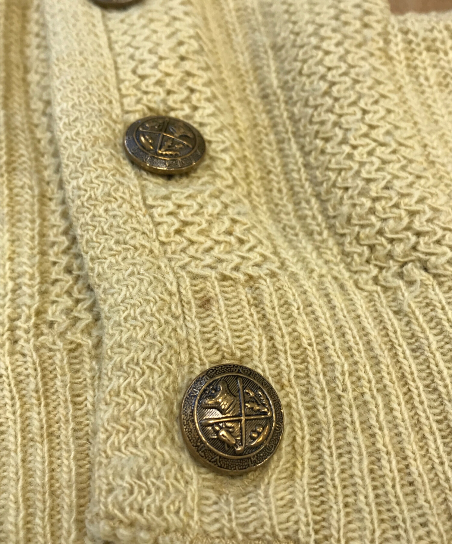 中古・古着通販】PURITAN (ピューリタン) ニットカーディガン 黄緑