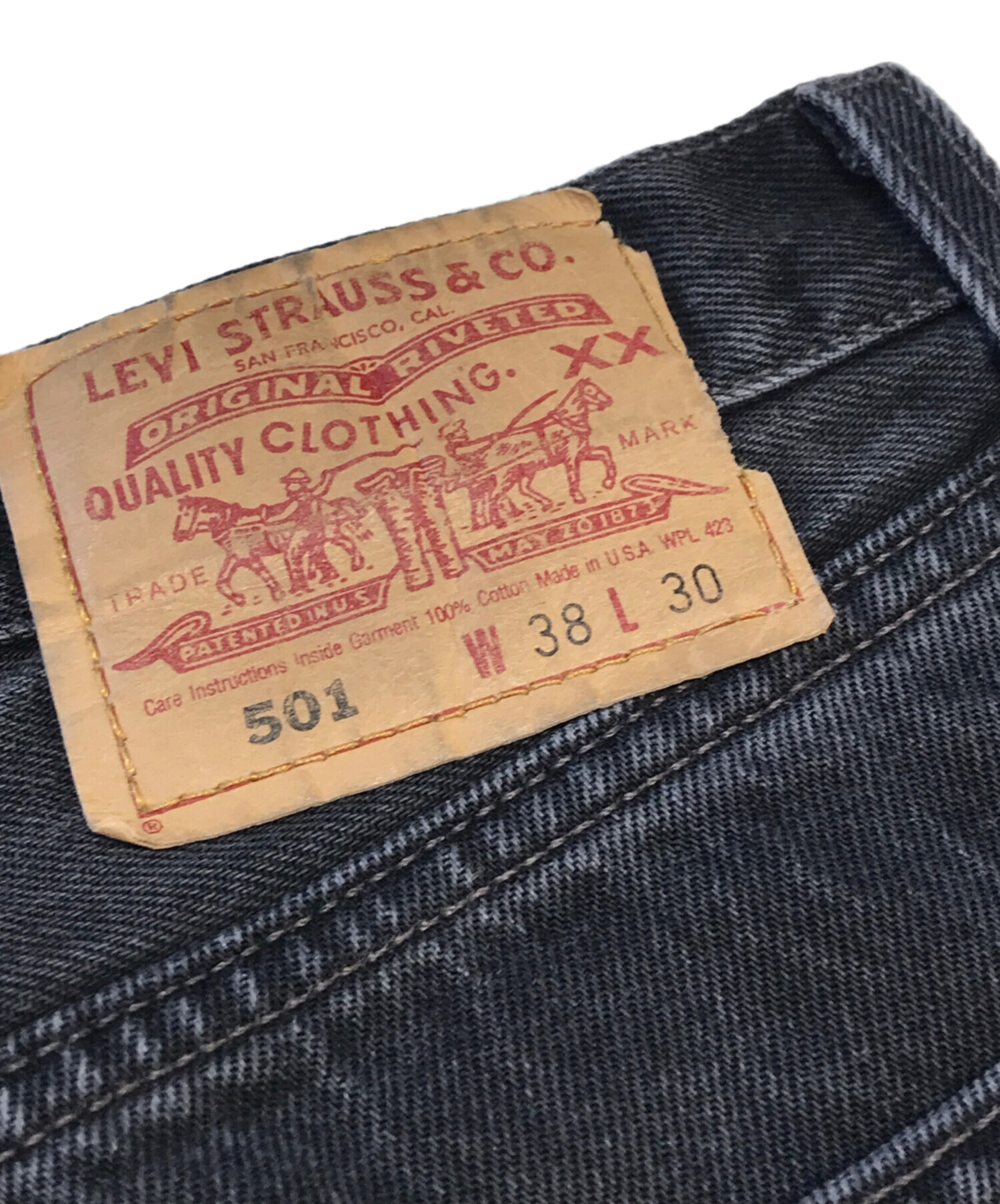 0 90sUSA製 ブラック 後染め levis デニムパンツ 後染めリーバイス 