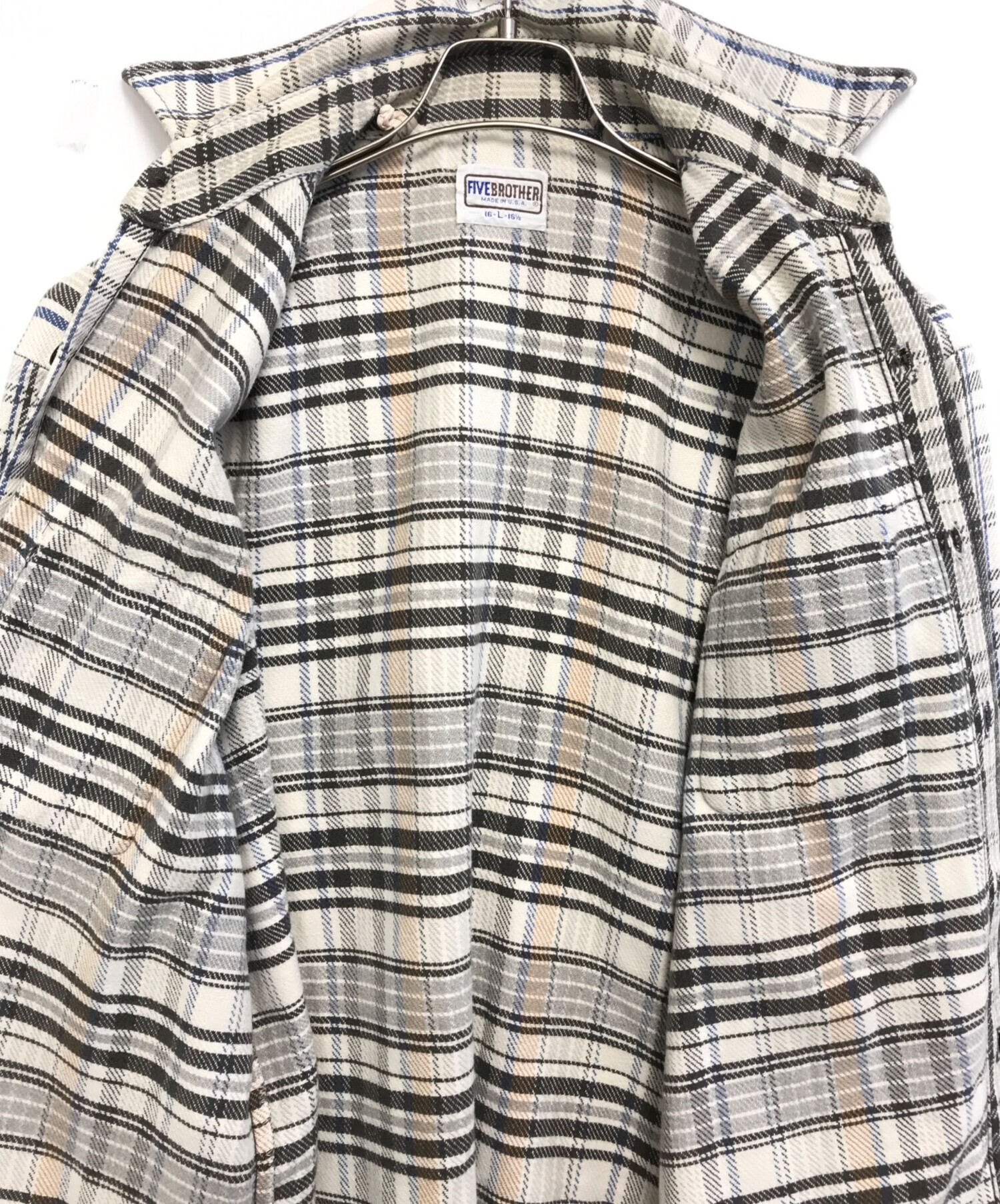 中古・古着通販】FIVE BROTHER (ファイブブラザー) チェックネルシャツ