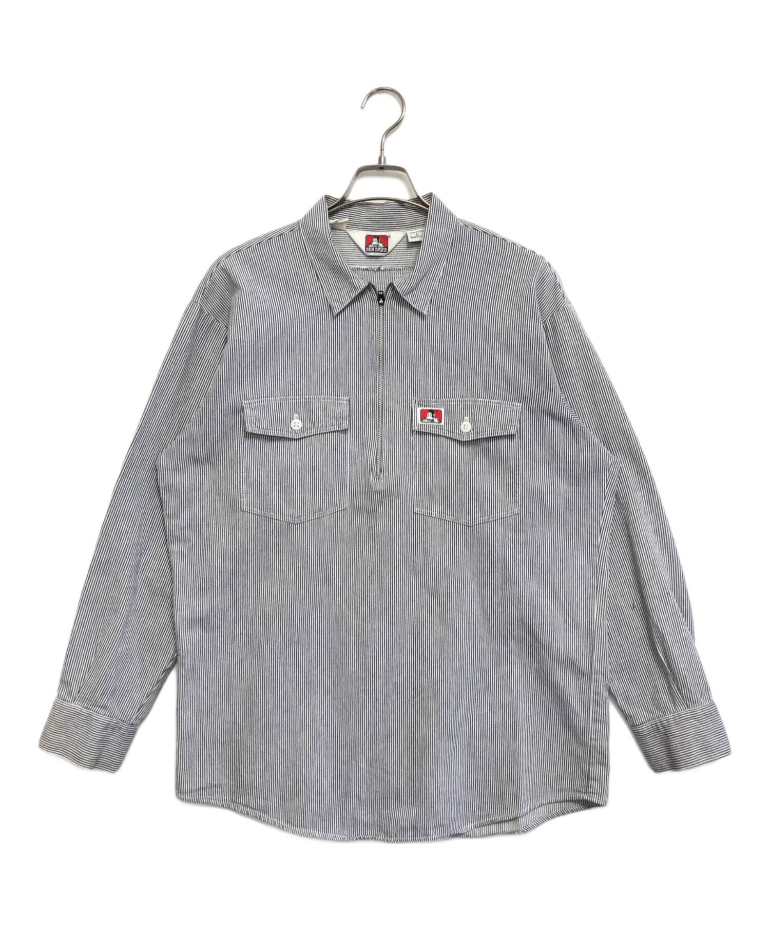中古・古着通販】BEN DAVIS (ベンデイビス) ヒッコリーハーフジップ