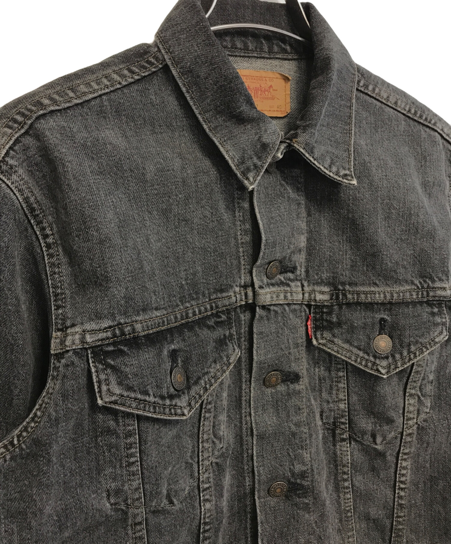 中古・古着通販】LEVI'S (リーバイス) 先染めブラックデニムジャケット