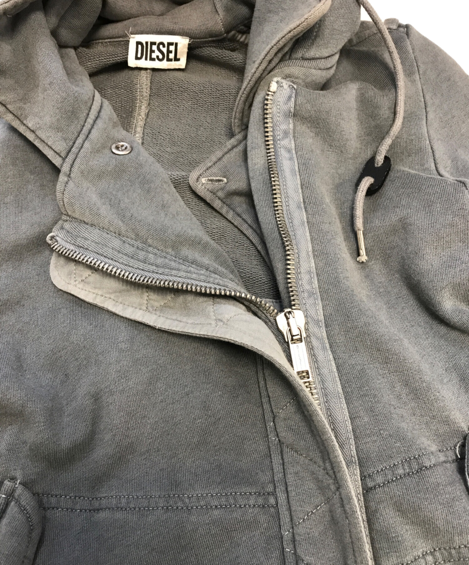 中古・古着通販】DIESEL (ディーゼル) スウェットモッズコート グレー 