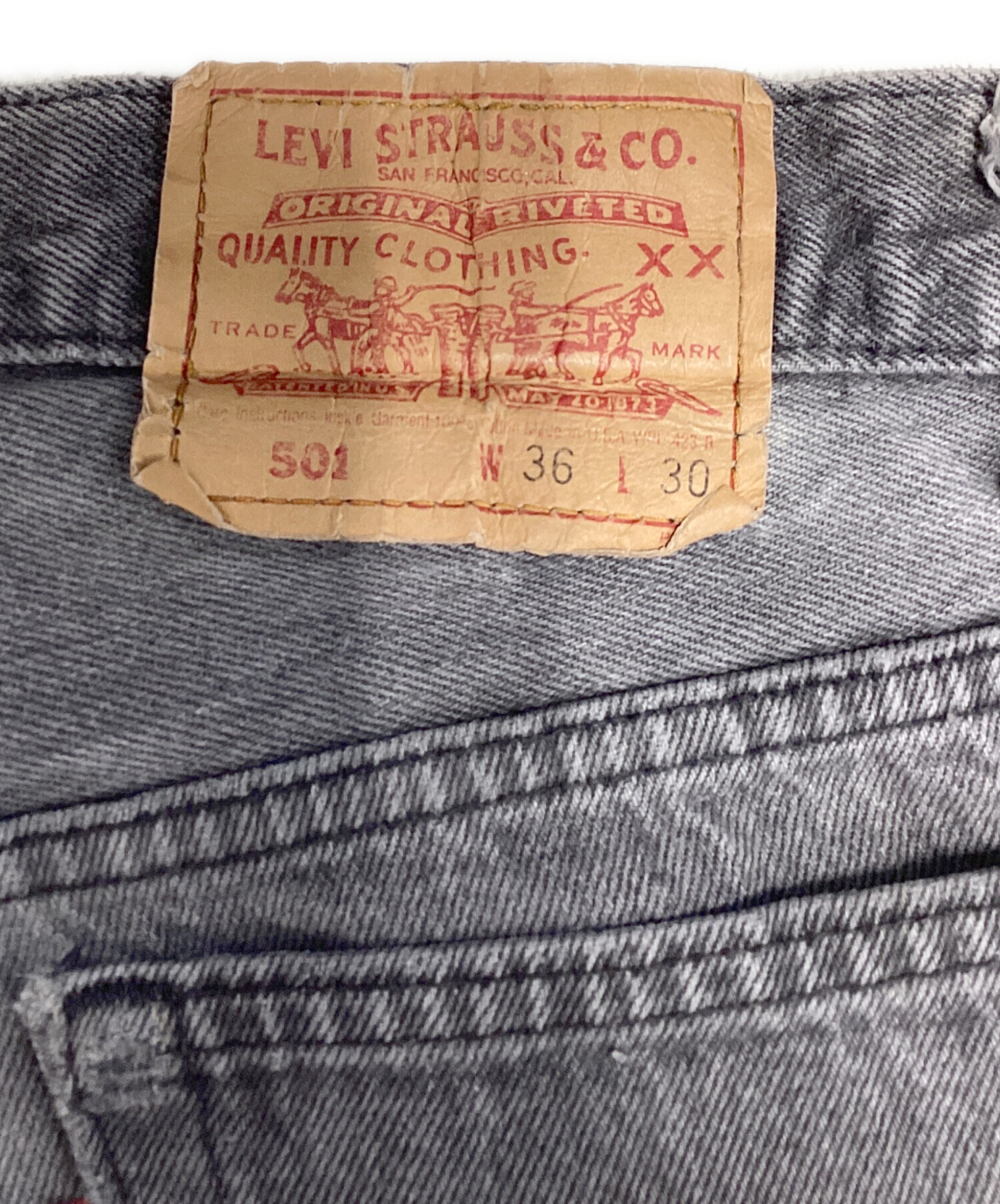 中古・古着通販】LEVI'S (リーバイス) 後染501ブラックデニムパンツ