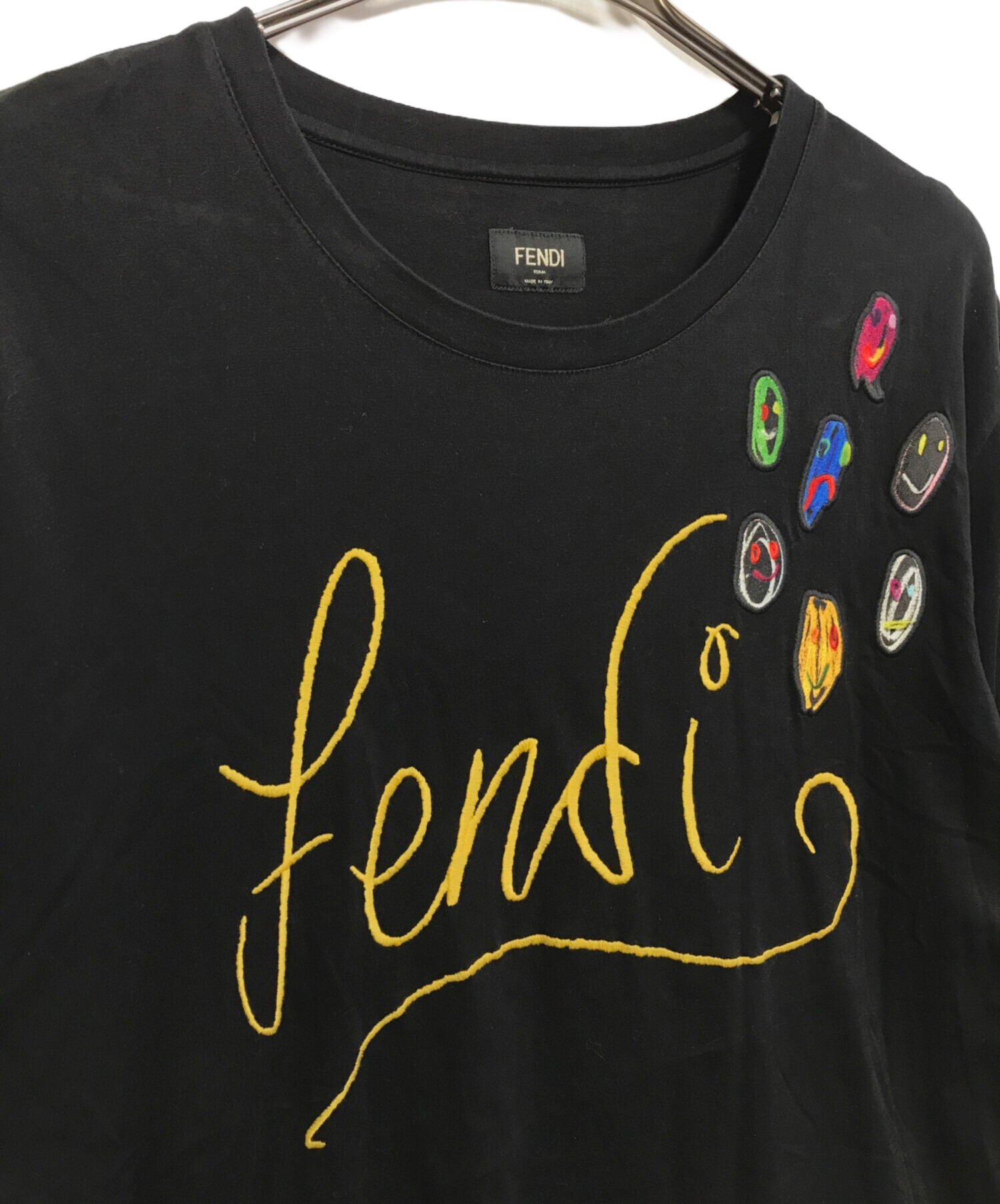 FENDI フェンディ　 ズッカ カットソー　Tシャツ 半袖 ロゴ　OLD 古着 中古・古着通販】FENDI (フェンディ) ズッカ柄 カットソー ブラック
