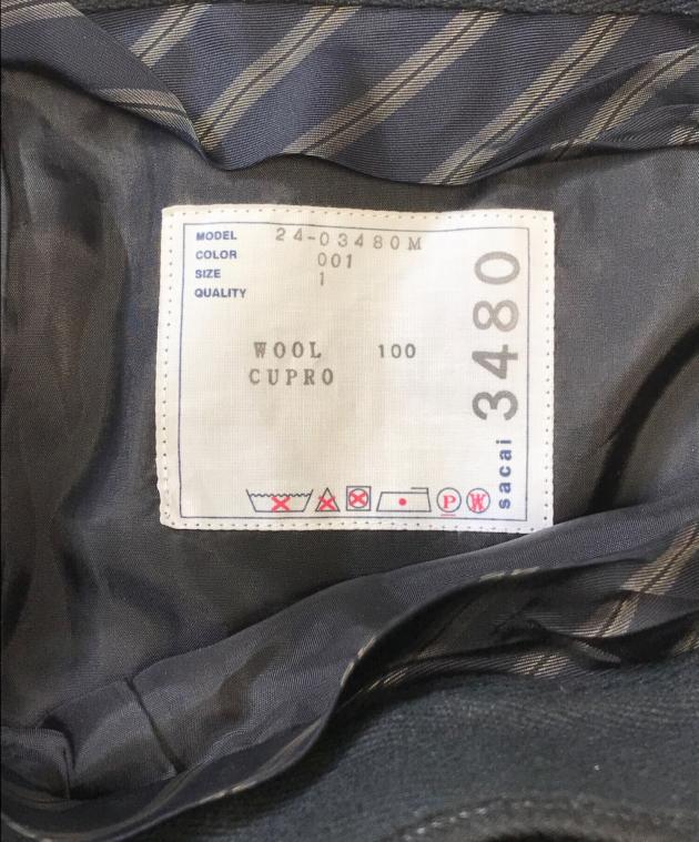 ささき出品 中古・古着通販】sacai (サカイ) Chalk Stripe pants ブラック サイズ