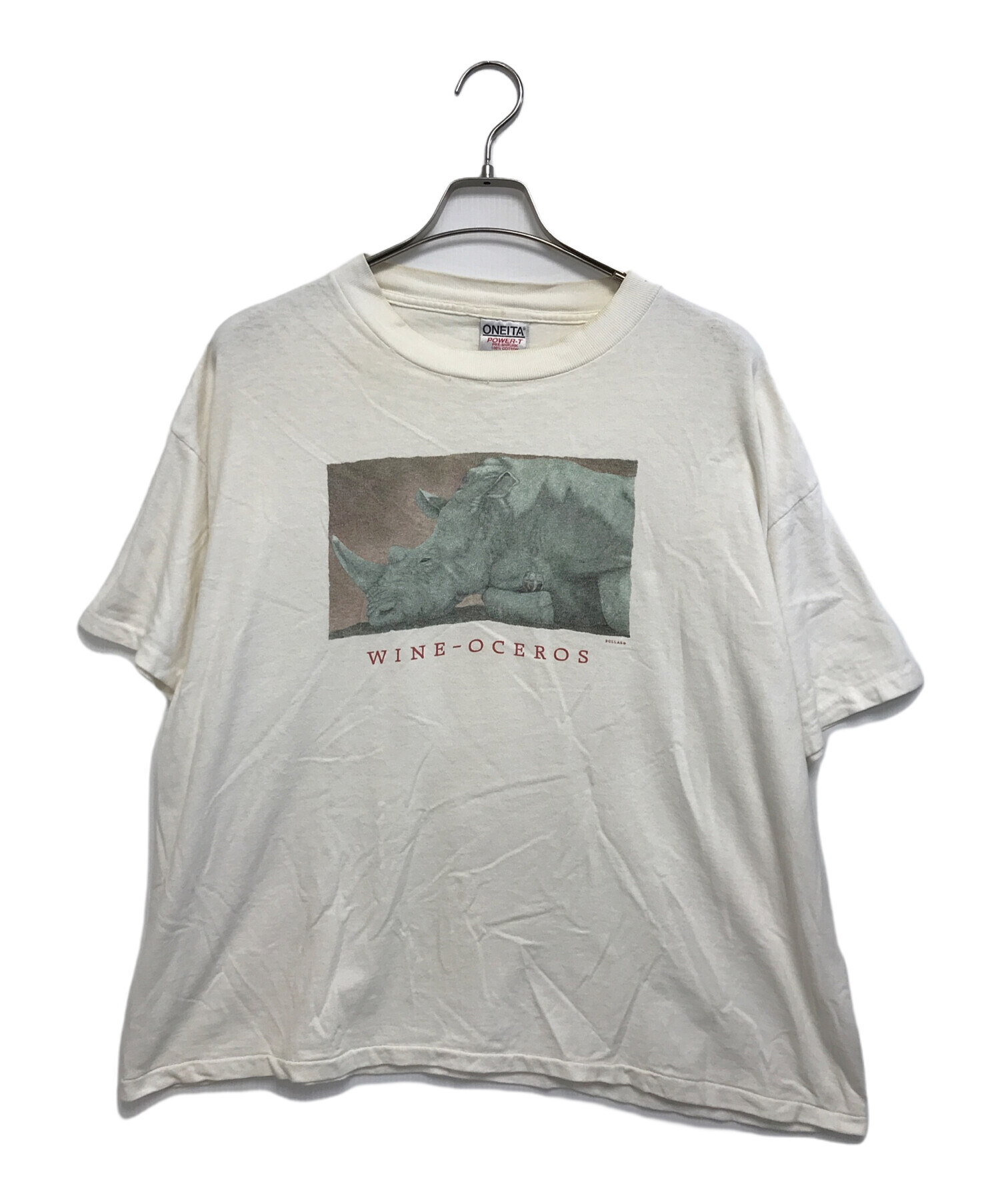 中古・古着通販】ONEITA (オニータ) アートプリントTシャツ ホワイト 