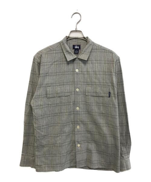 中古・古着通販】stussy (ステューシー) 開襟チェックシャツ グレー