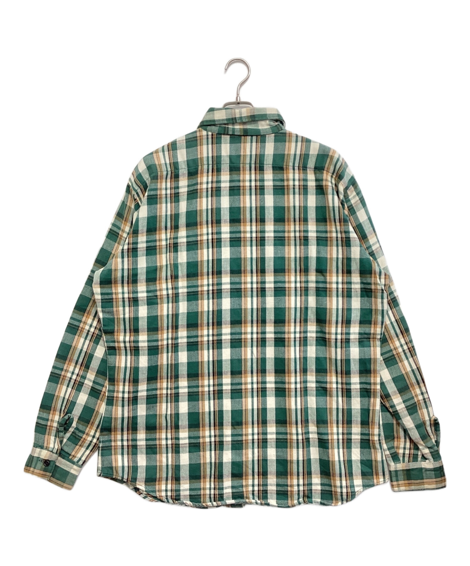 中古・古着通販】VINTAGE (ヴィンテージ) ネルシャツ グリーン サイズ