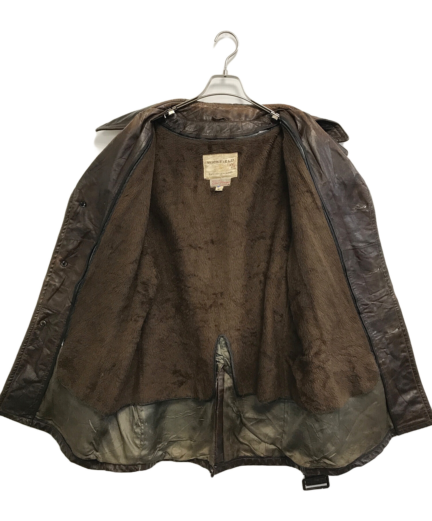 Wickfield Sportswear レザージャケット ブラウン 中古・古着通販】WICKFIELD (ウィックフィールド) レザージャケット