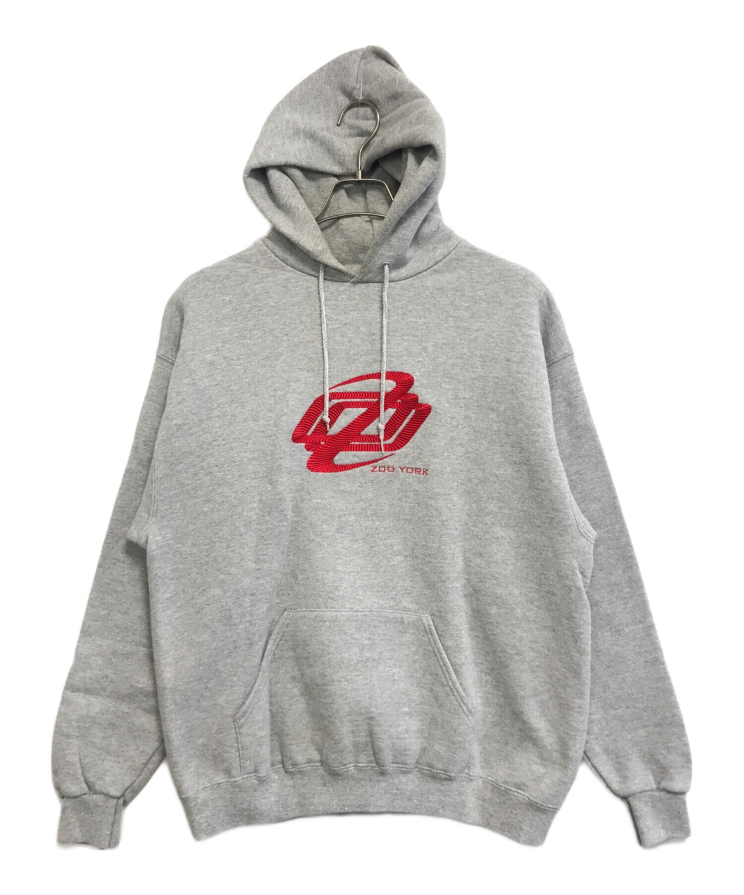 90s 00s ZOO YORK フェードパーカー　スケーター　Y2K OLD 中古・古着通販】ZOO YORK (ズーヨーク) フロント刺繍パーカー グレー