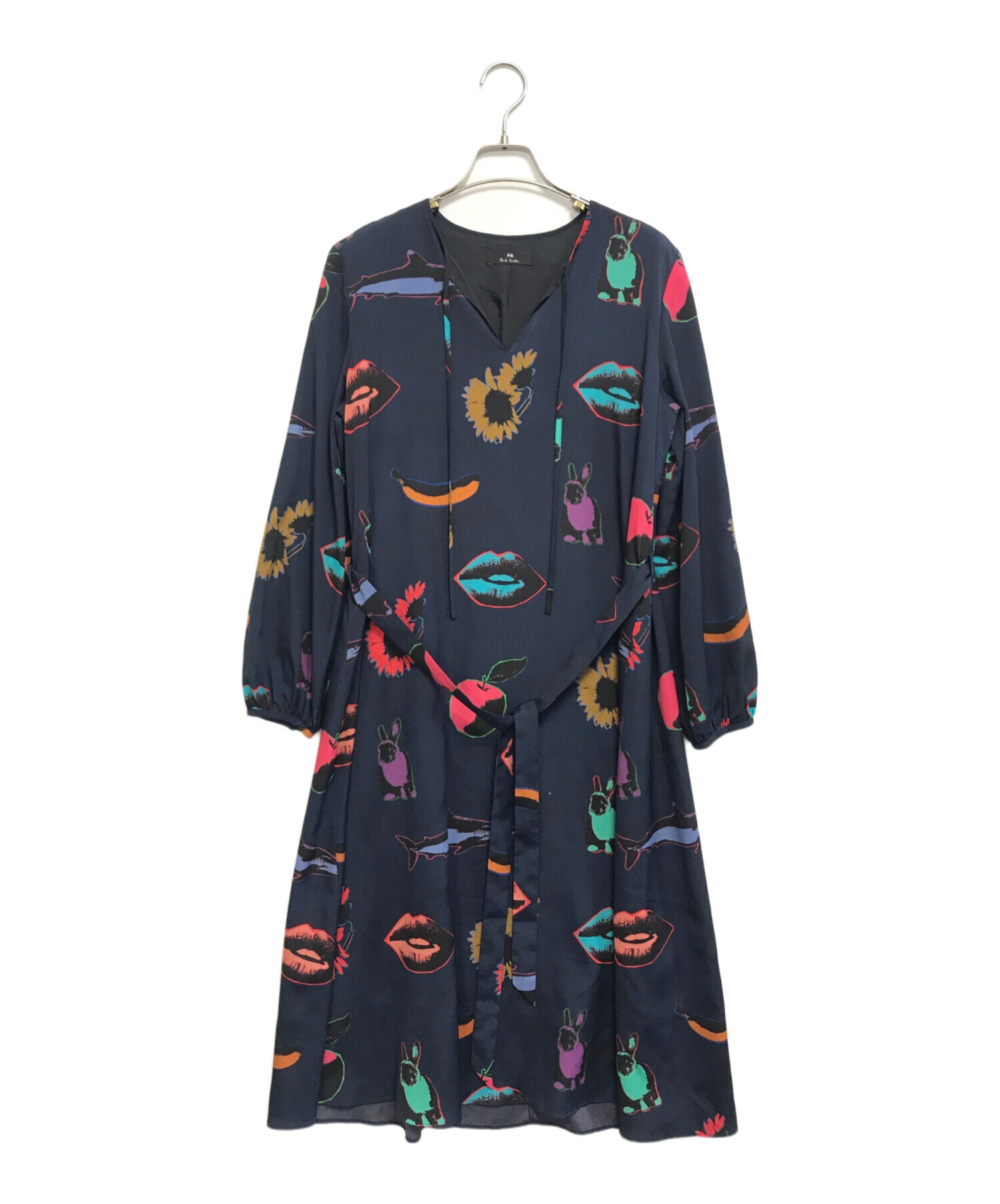 中古・古着通販】PAUL SMITH (ポールスミス) 総柄ワンピース ネイビー