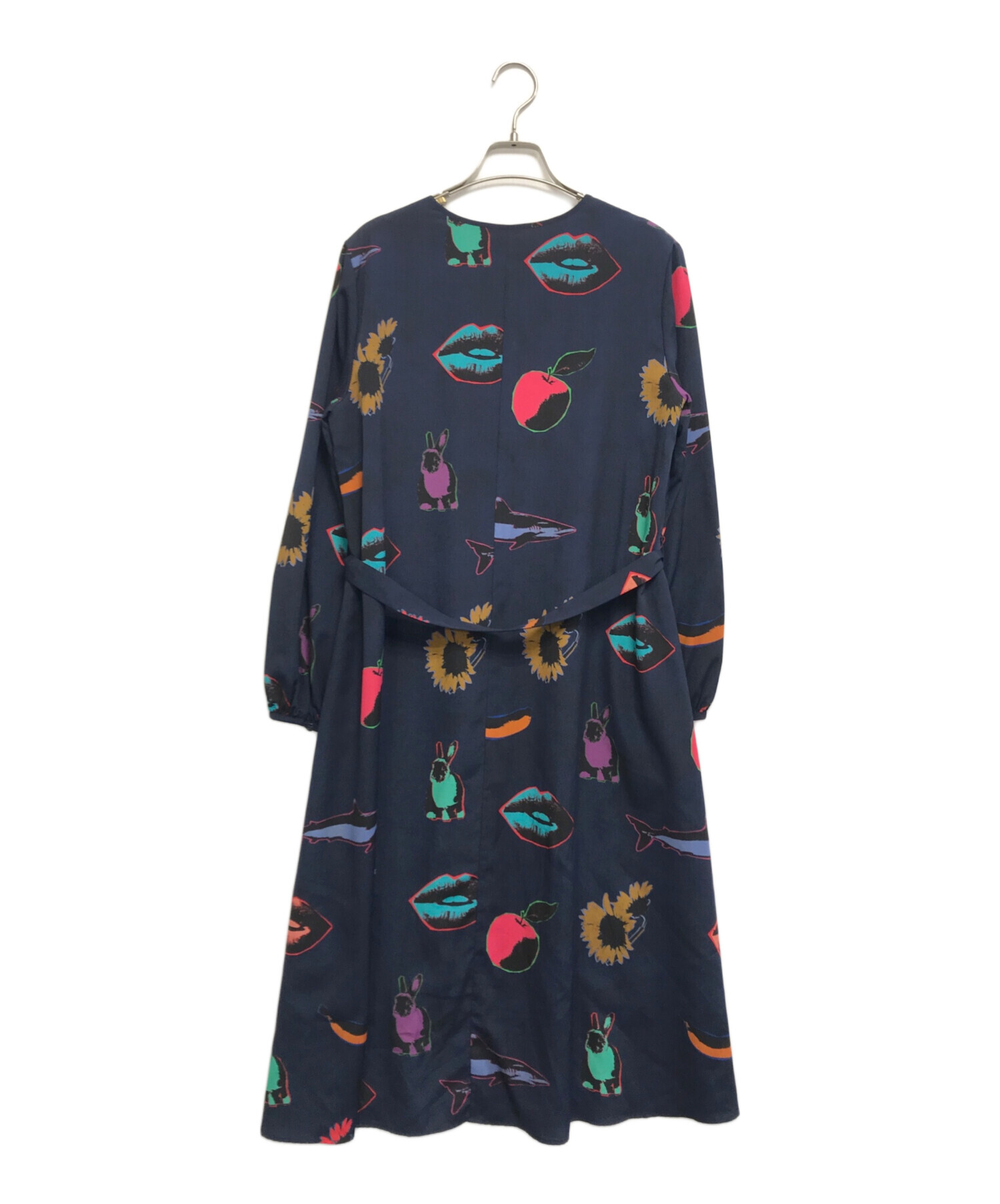 中古・古着通販】PAUL SMITH (ポールスミス) 総柄ワンピース ネイビー