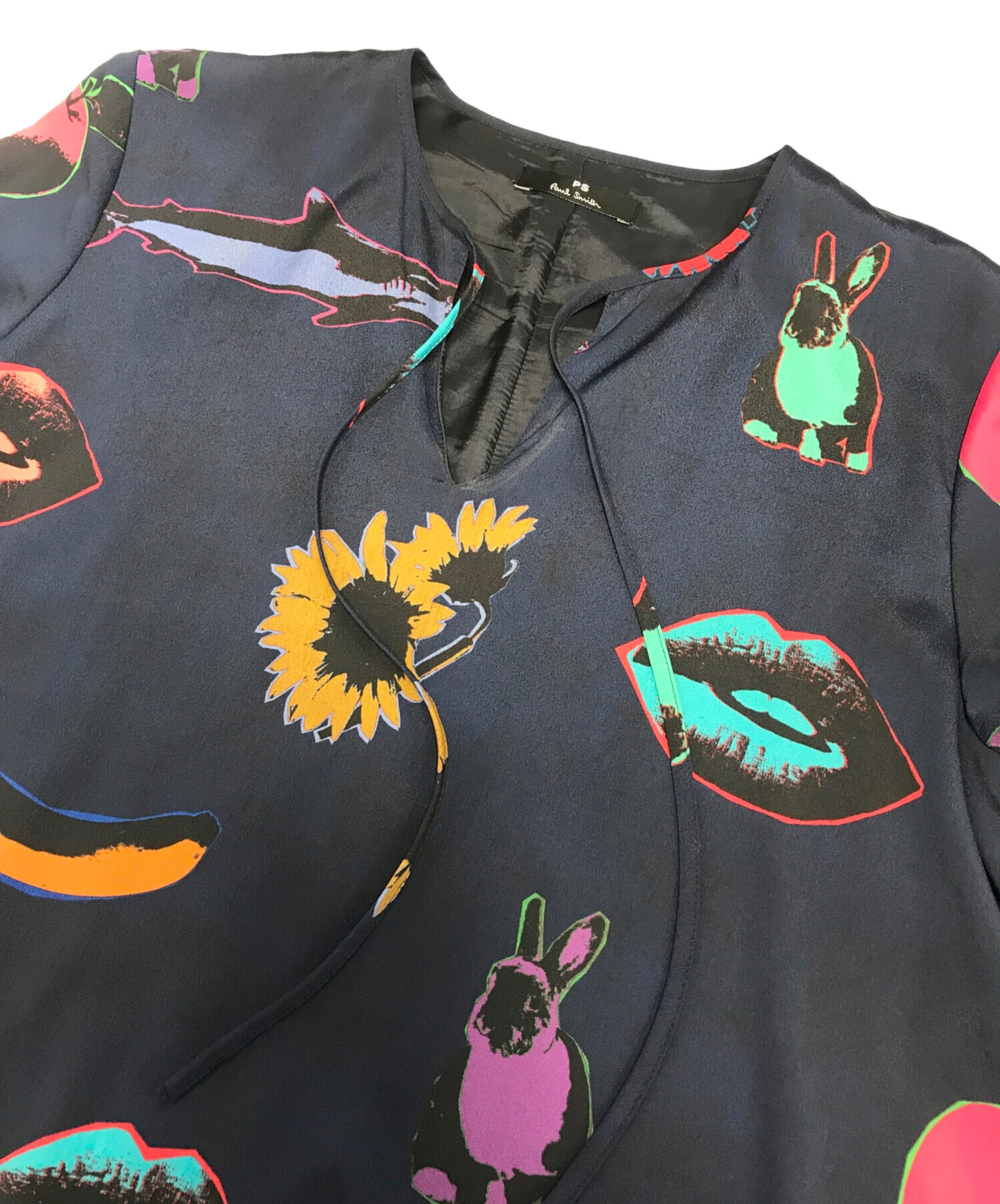 お値下げ‼️Paul Smith ポールスミス POTTERY 総柄 ワンピース 中古・古着通販】PAUL SMITH (ポールスミス) 総柄ワンピース ネイビー