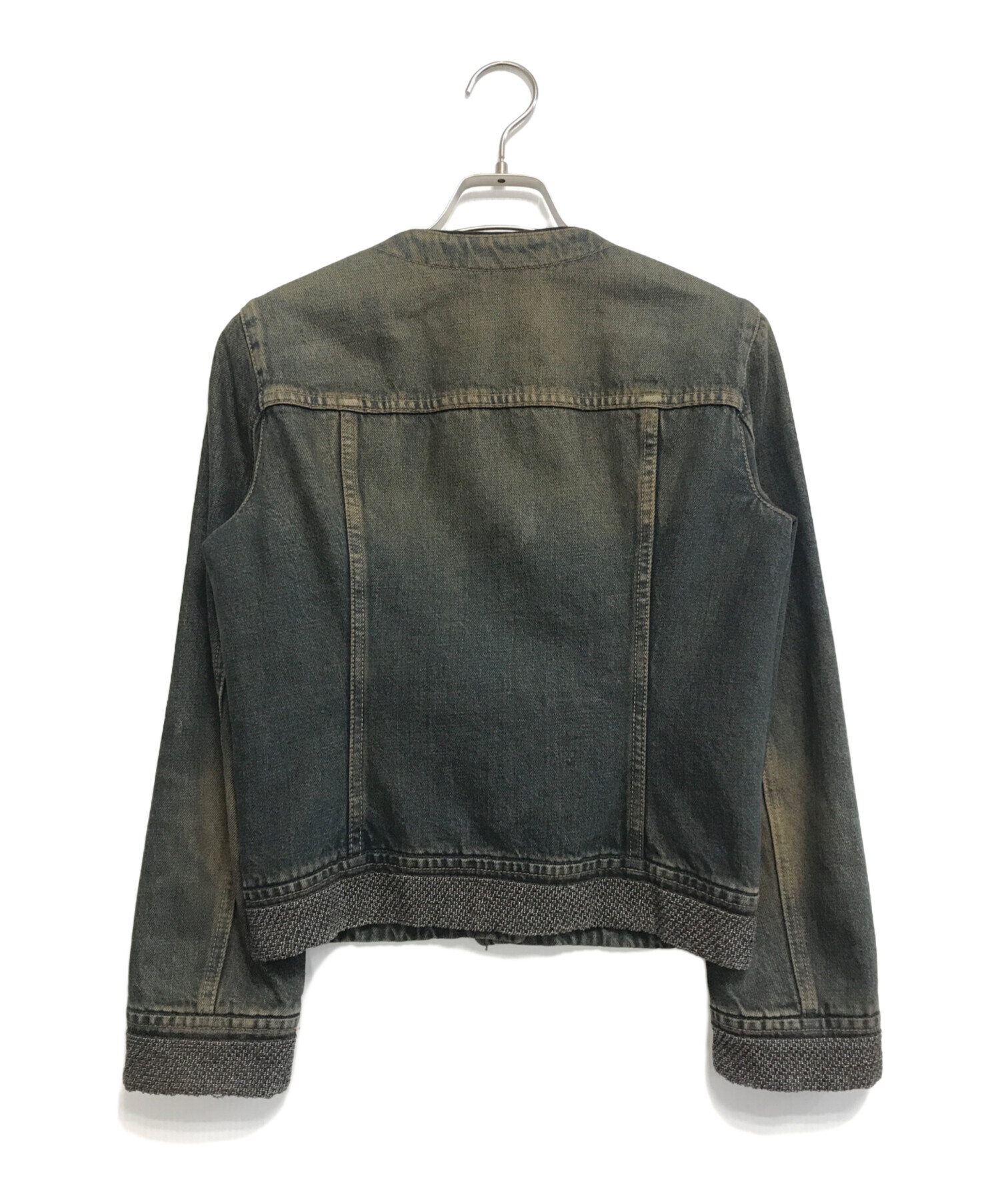 中古・古着通販】PRADA (プラダ) チェーンノーカラーデニムジャケット 