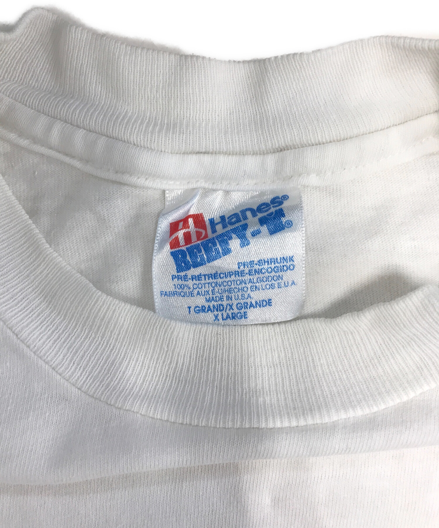 中古・古着通販】Hanes (ヘインズ) プリントTシャツ ホワイト サイズ