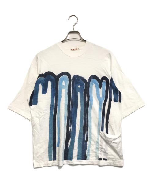新品 MARNI クレヨン ロゴプリント Tシャツ ホワイト サイズ46 マルニ