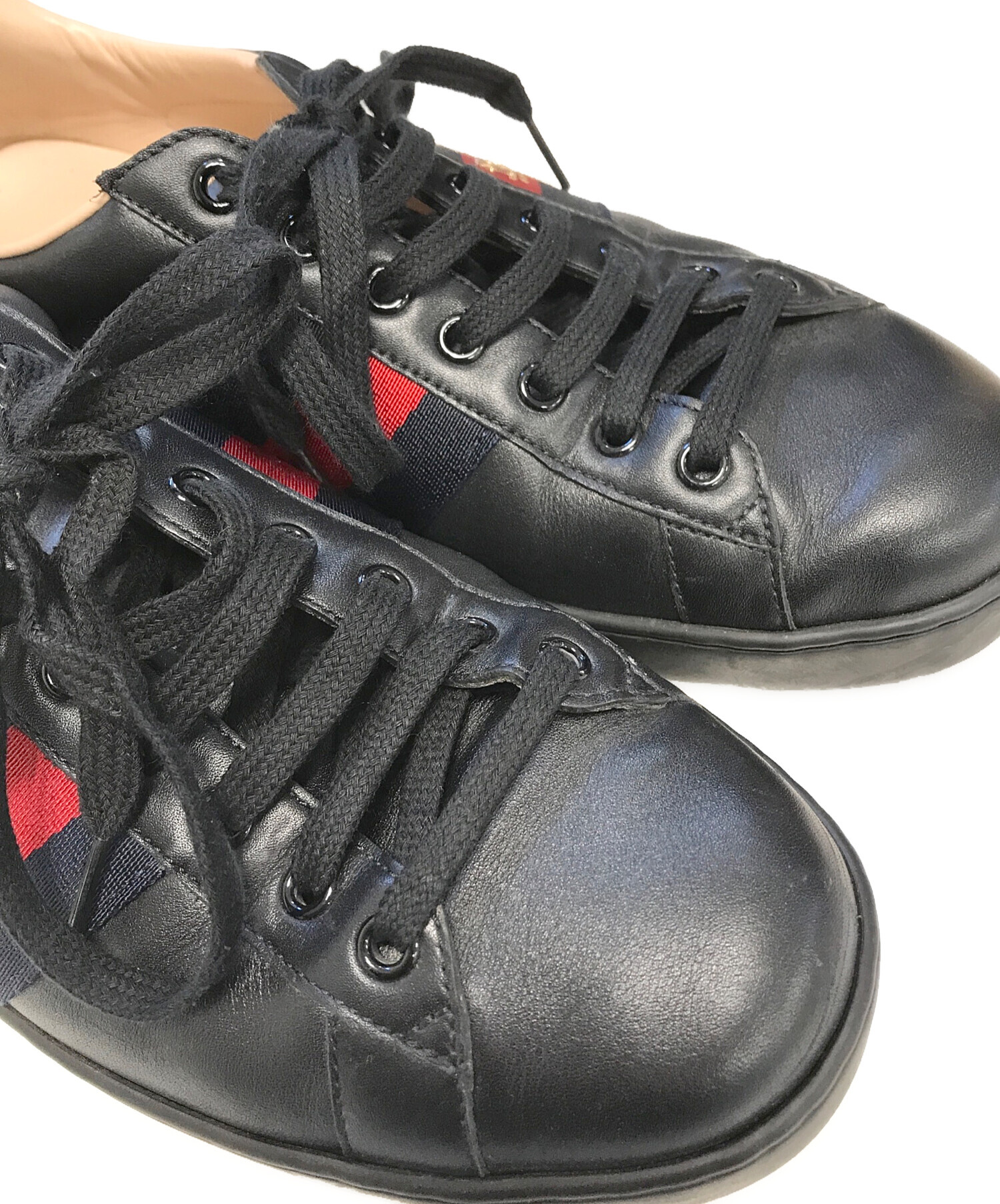 GUCCI / ローカットスニーカー/--/BLK 中古・古着通販】GUCCI (グッチ) エースビーローカットスニーカー