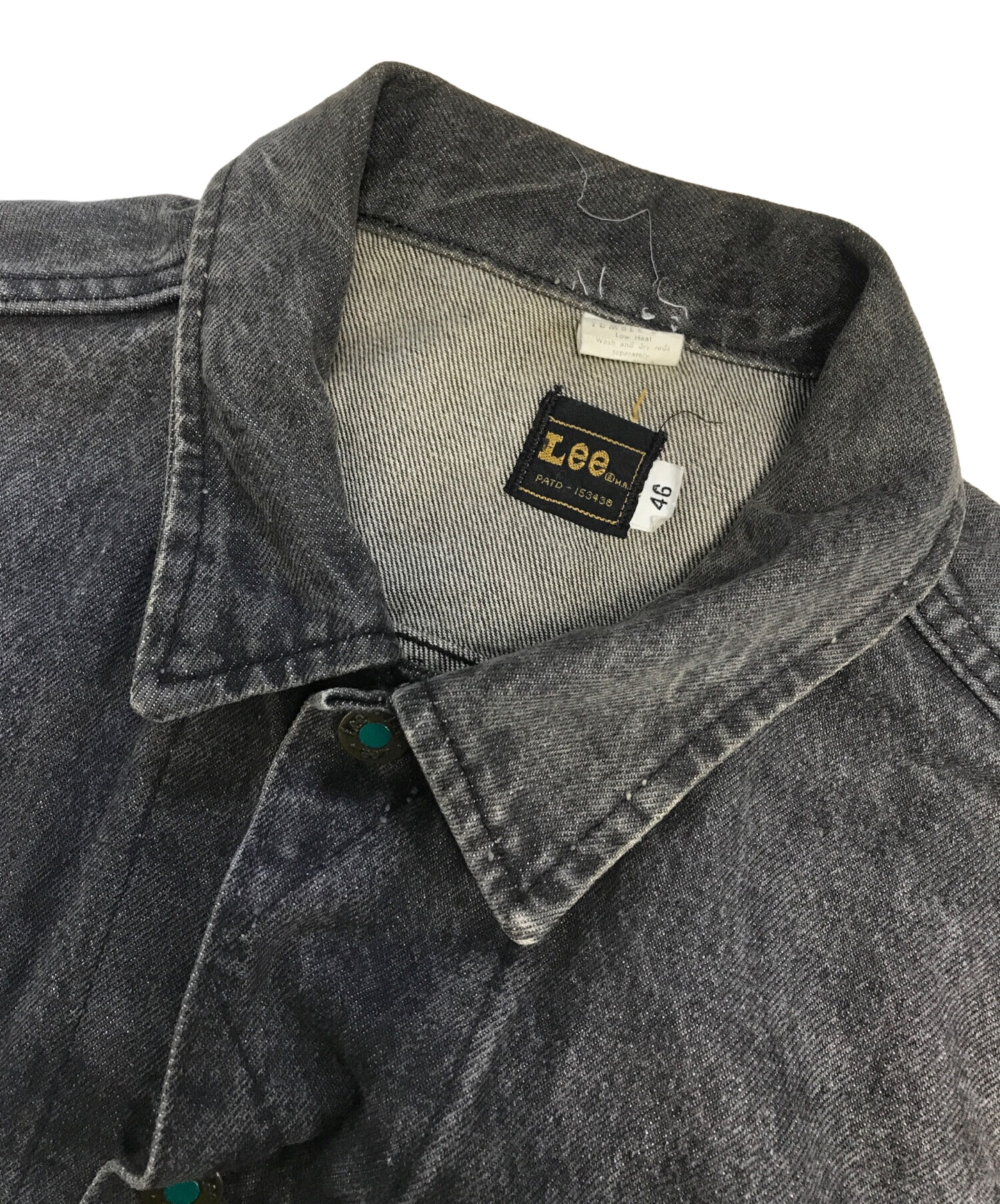 中古・古着通販】LEE (リー) ブラックデニムジャケット ブラック