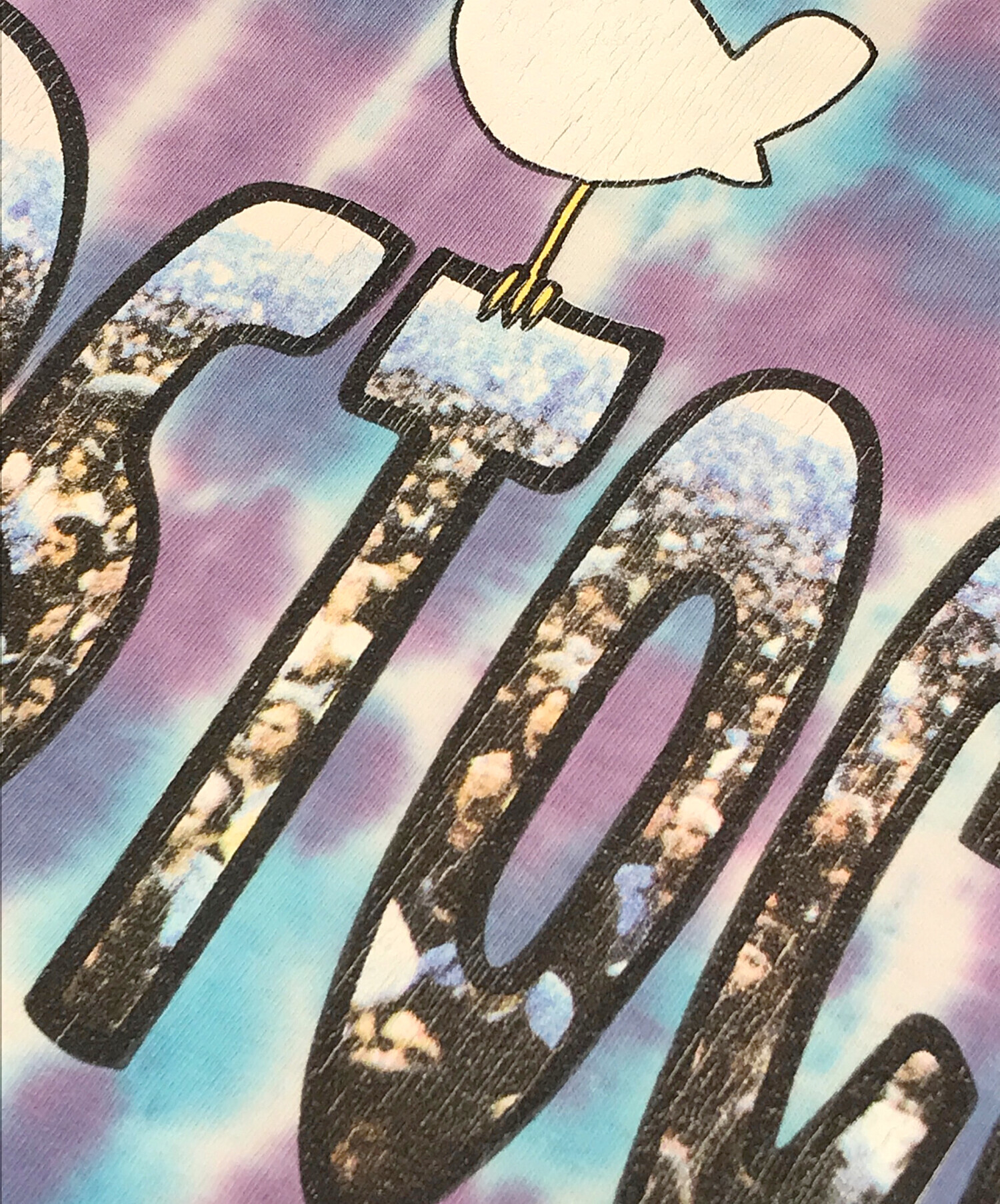 ミキオケネディ ウッドストック 1988 タイダイ プリントTシャツ XL 中古・古着通販】WOODSTOCK (ウッドストック) ダイダイ染プリントT