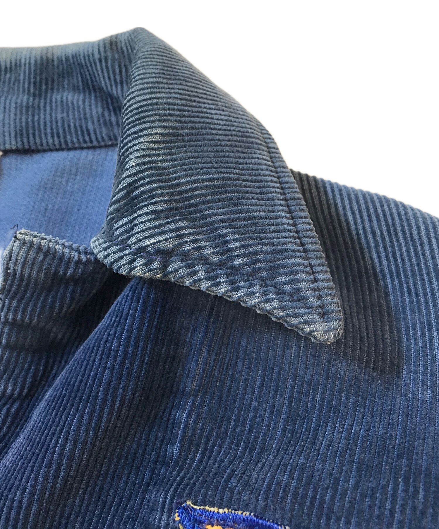 FFA ネイビー ジャケット サイズ54 古着 60s 「NEW YORK」 豪華 チェーン フェード 太畝 コーデュロイ FFA