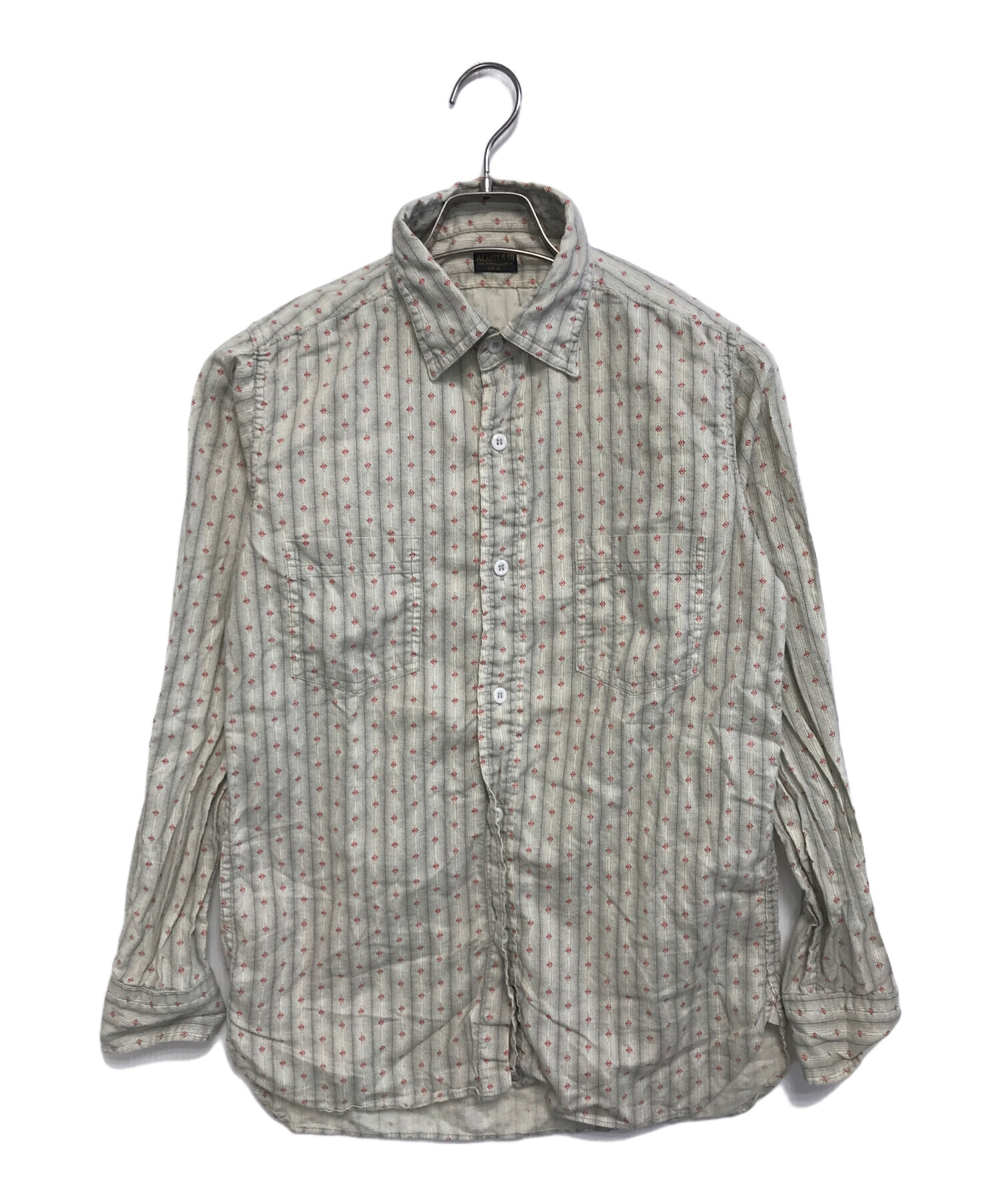 アットラスト ストライプ 総柄シャツ トップス アットラスト ストライプ 総柄シャツ