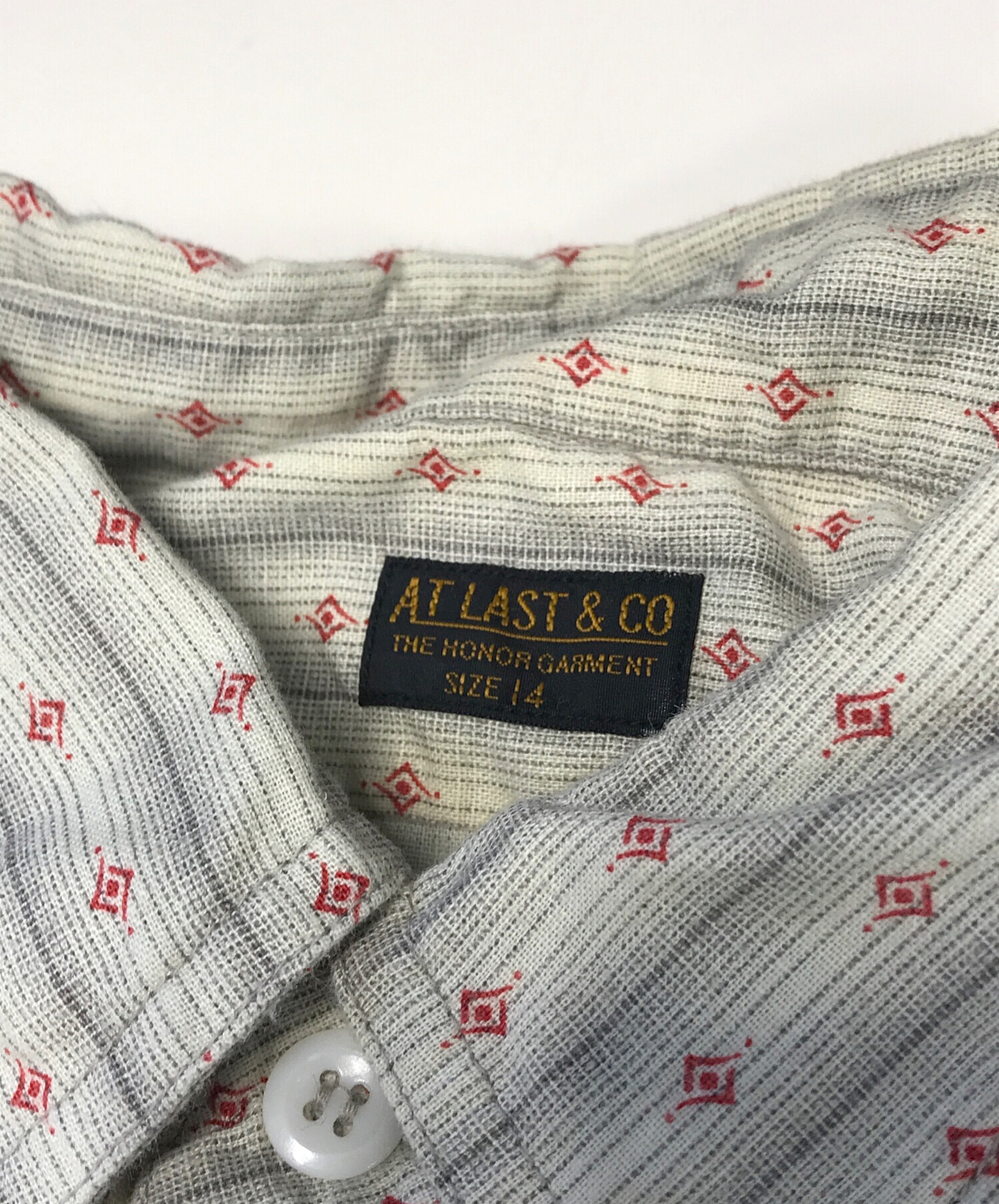 中古・古着通販】ATLAST & CO (アットラスト) 総柄ストライプシャツ 