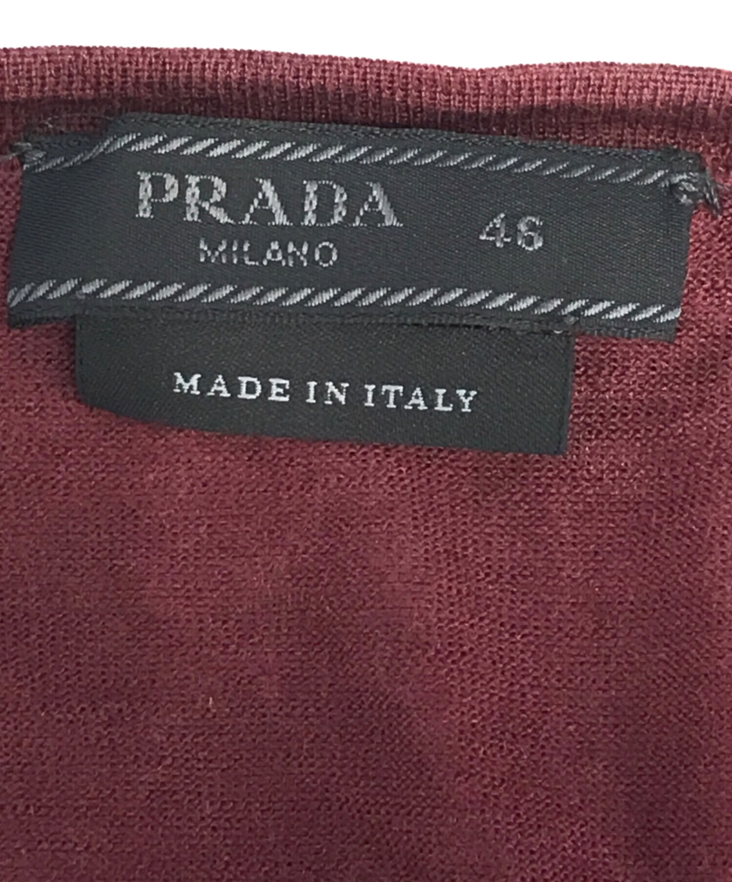 中古・古着通販】PRADA (プラダ) 半袖ウールニット レッド サイズ:SIZE 
