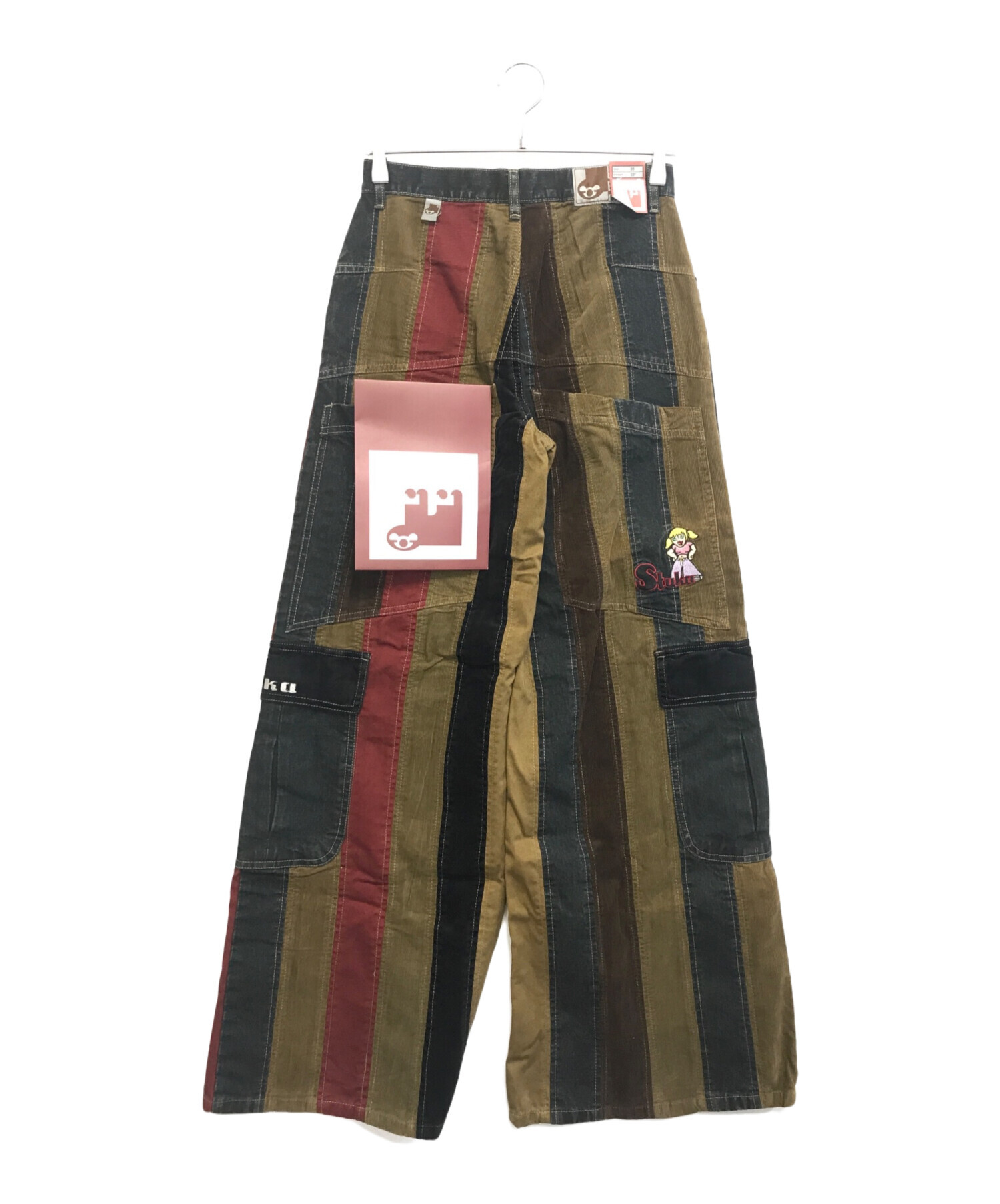 中古・古着通販】stuka (ストゥーカ) ストライプ切替バギーパンツ