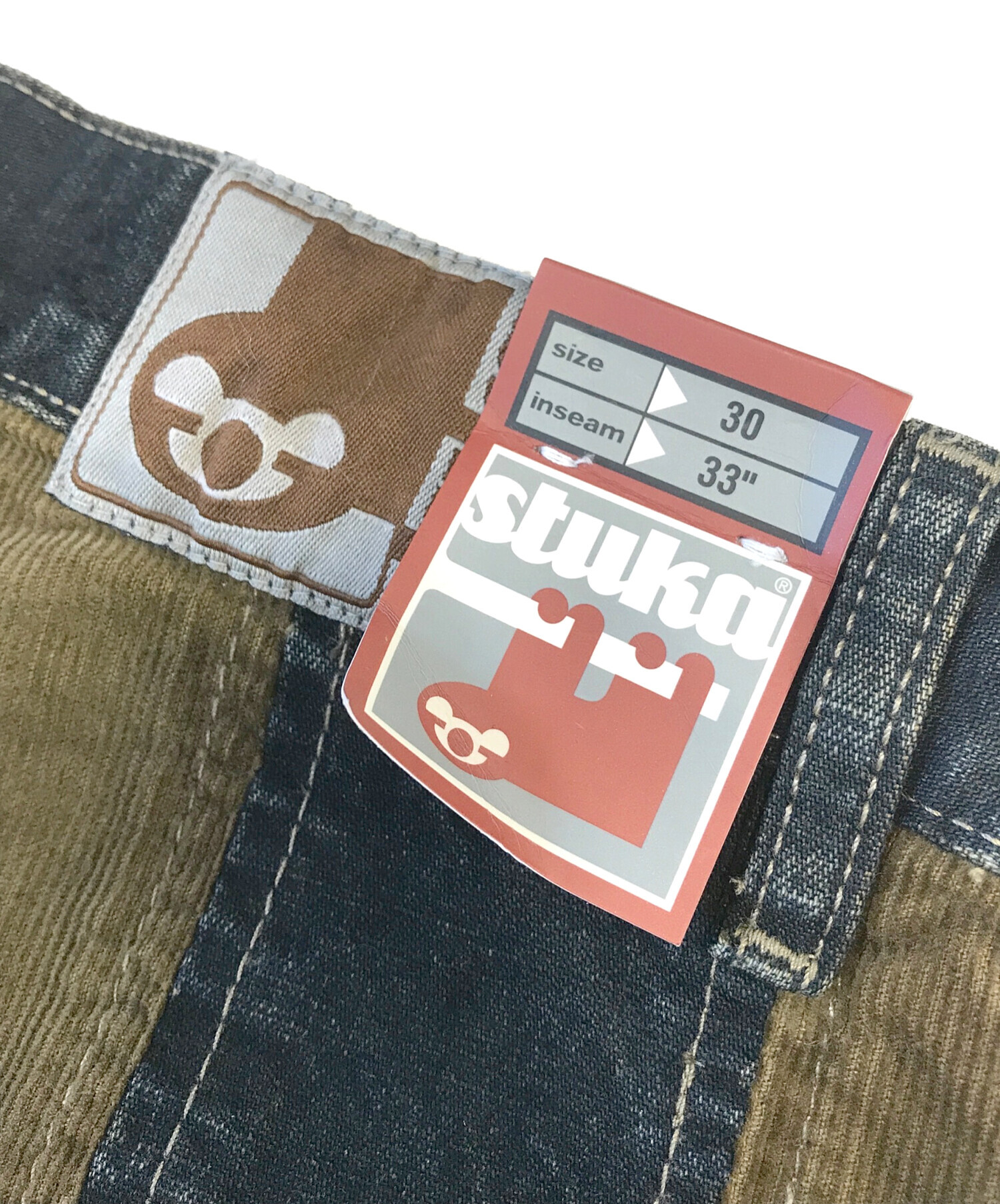 中古・古着通販】stuka (ストゥーカ) ストライプ切替バギーパンツ