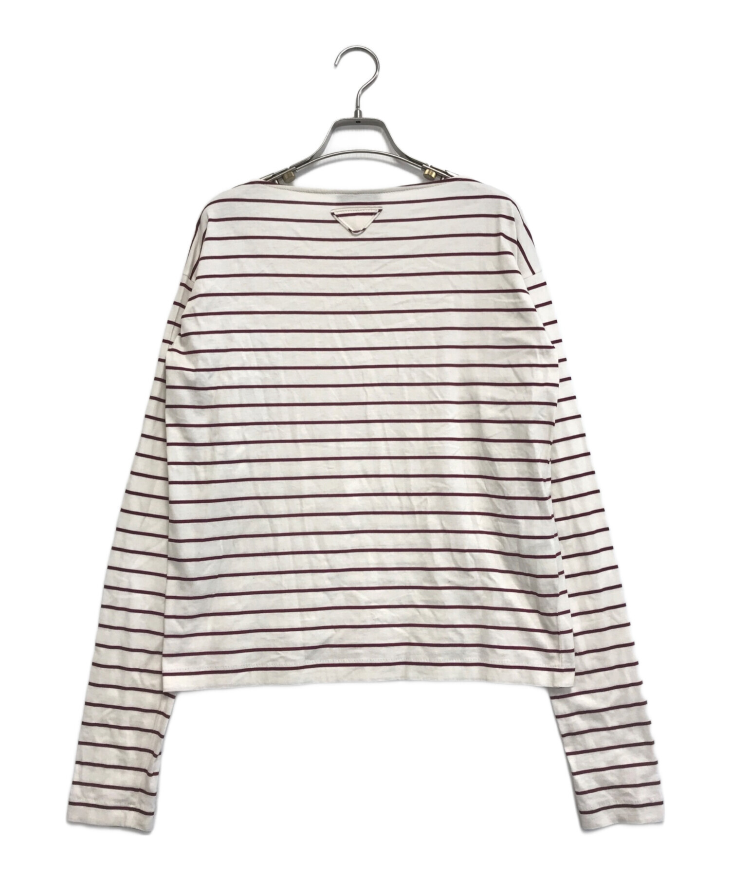 中古・古着通販】PRADA (プラダ) ボーダーカットソー レッド サイズ:XS 