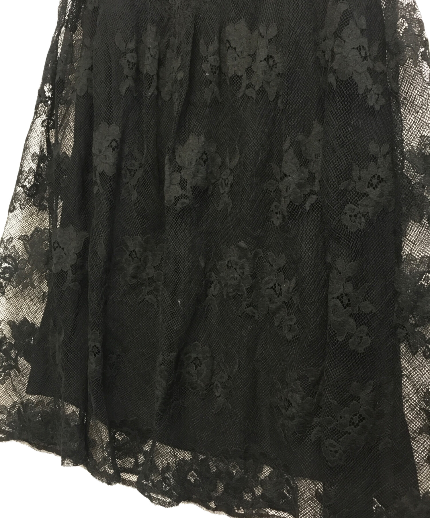 中古・古着通販】PRADA (プラダ) レーススカート ブラック サイズ:38