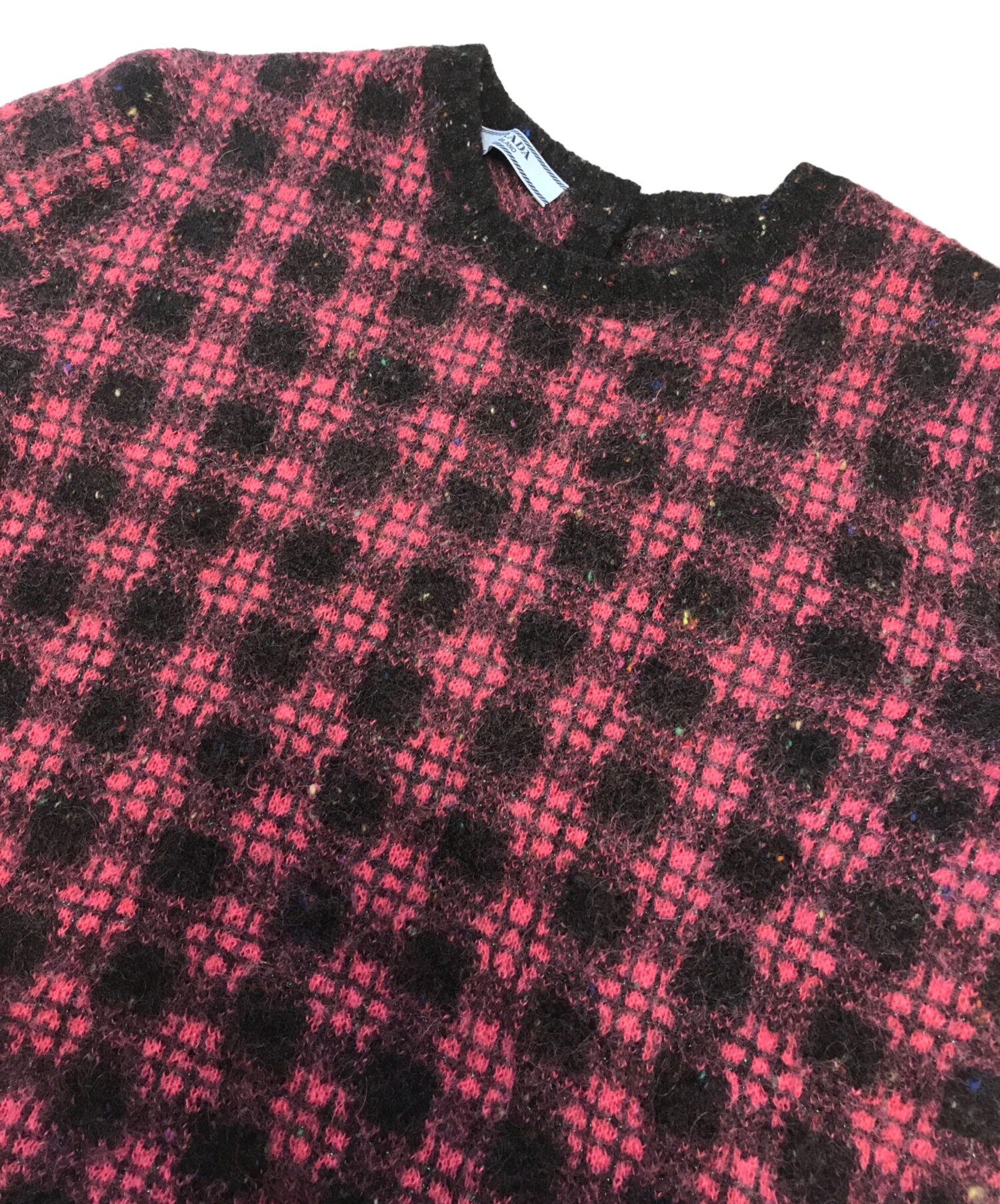 中古・古着通販】PRADA (プラダ) ウールカシミヤチェックニット レッド