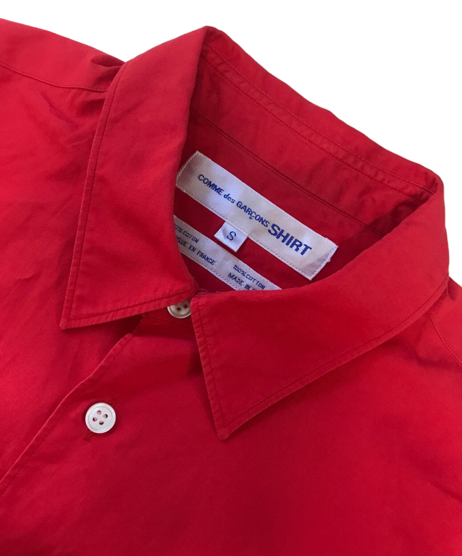 COMME des GARÇONS SHIRT 赤 長袖シャツ サイズL 中古・古着通販】COMME des GARCONS SHIRT (コムデギャルソンシャツ