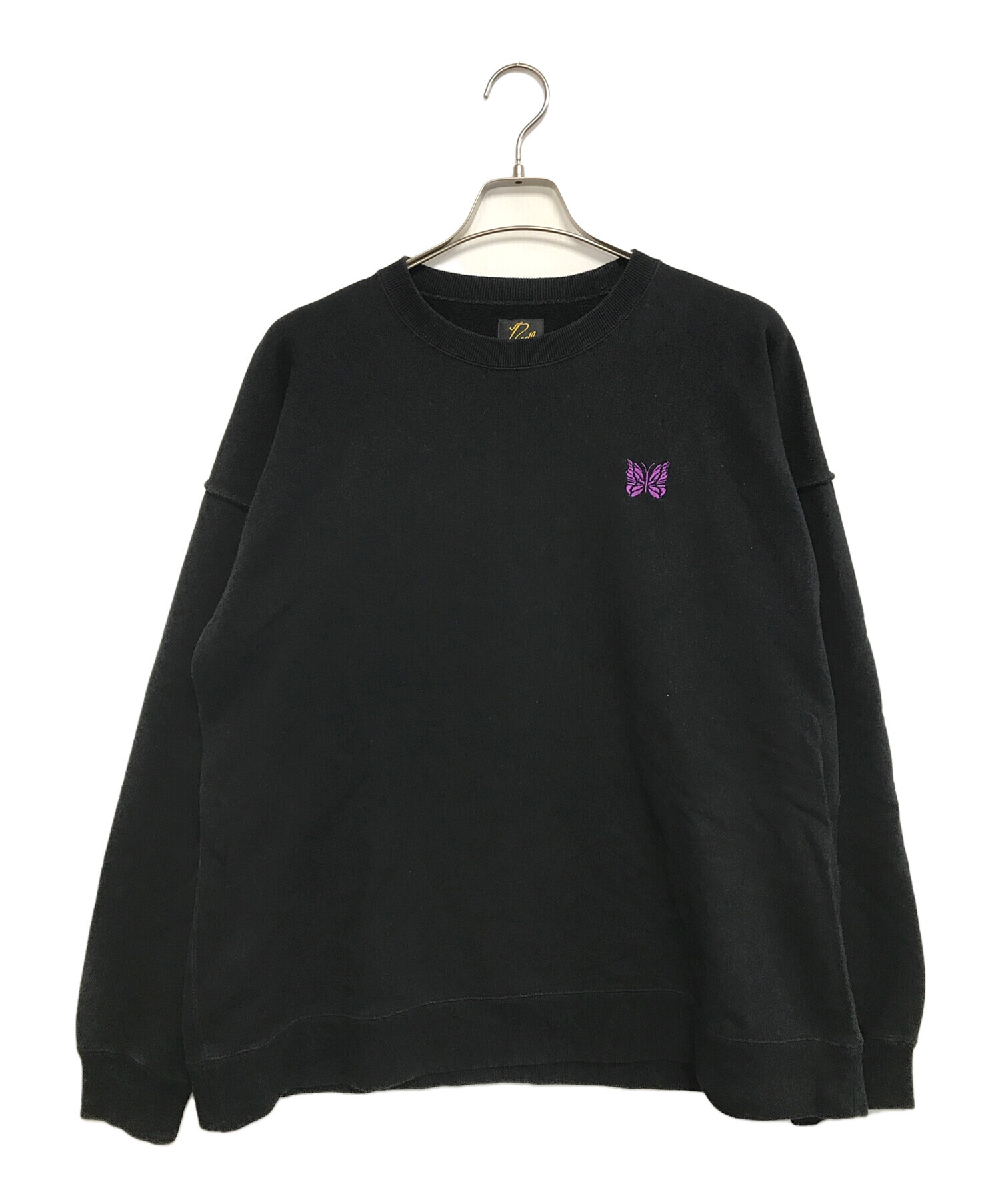 美品 Needles ニードルス スウェット ブラック Lサイズ 中古・古着通販】Needles (ニードルズ) クルースウェット ブラック