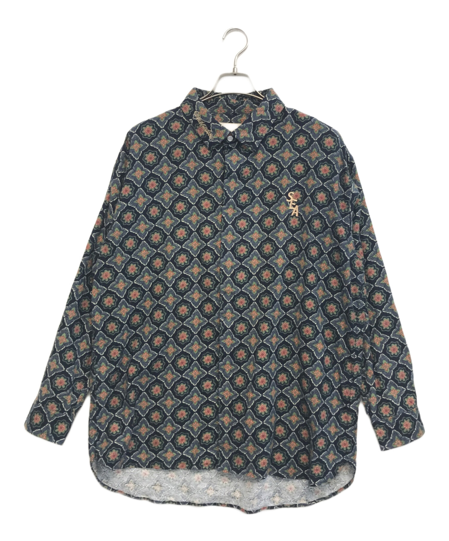 SEAページ　5枚 中古・古着通販】WIND AND SEA (ウィンダンシー) 総柄シャツ ネイビー