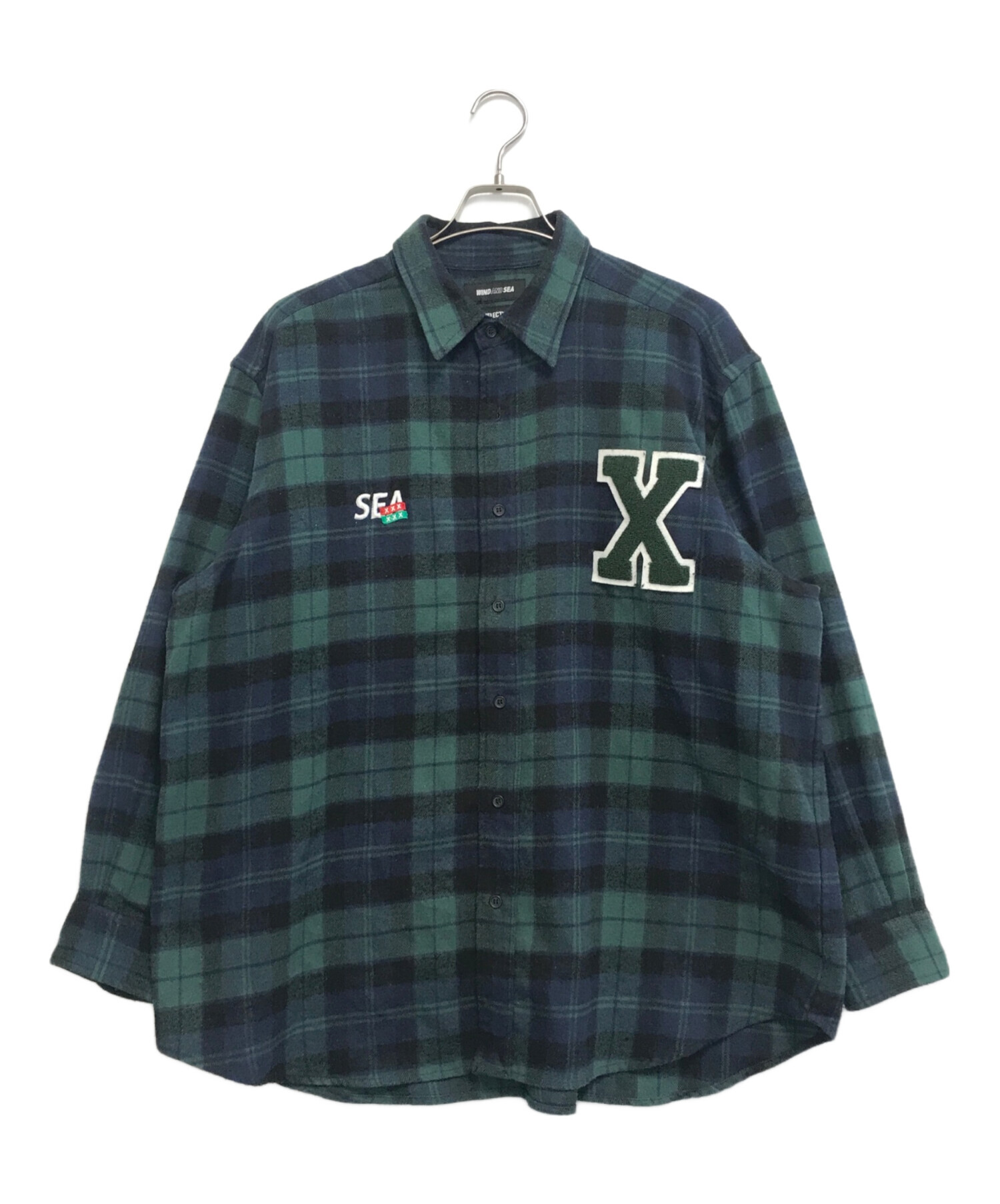 ウインダンシー✖️GOD SELECTION XXX チェック柄シャツ WIND AND SEA (ウィンダンシー) GOD SELECTION XXX (ゴッド